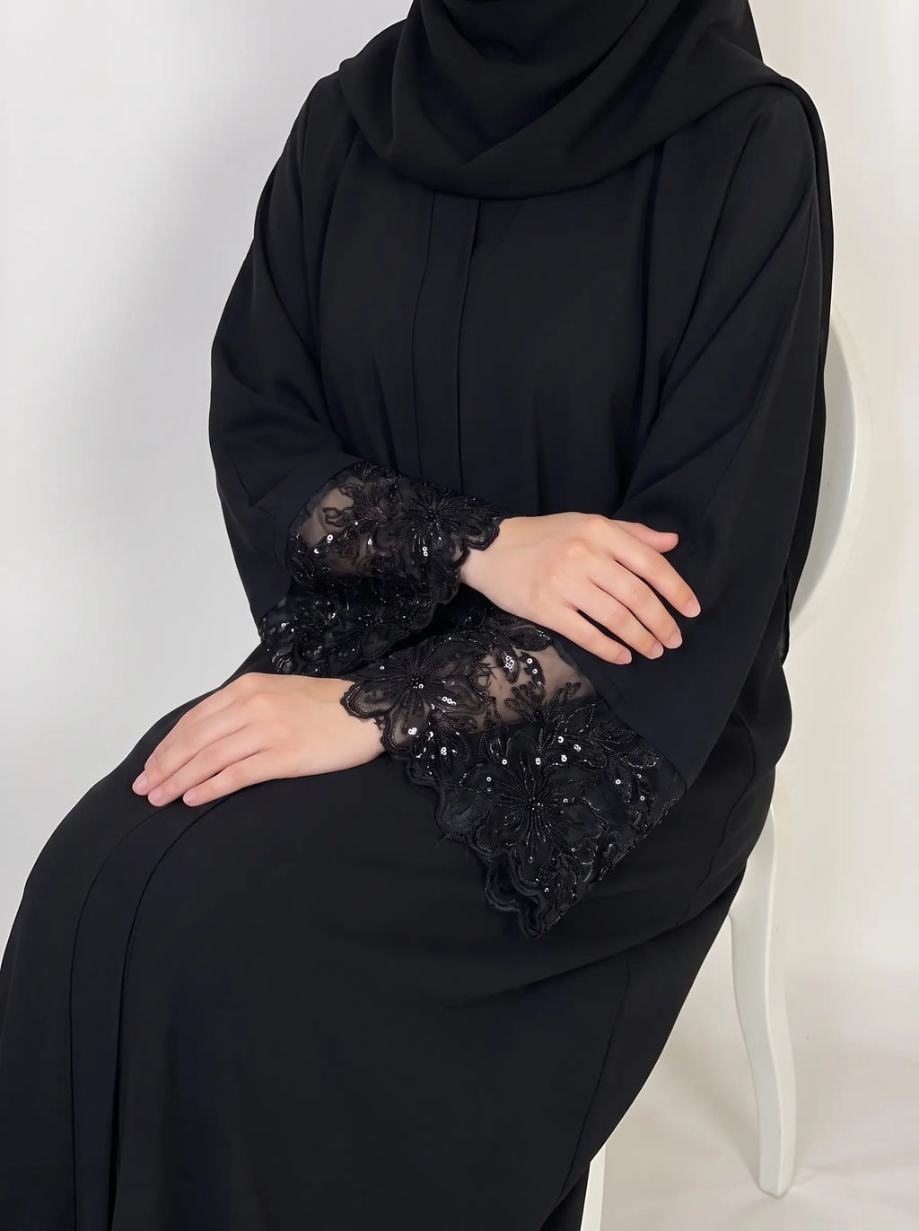Black - Luxe Noir Abaya HJ1680