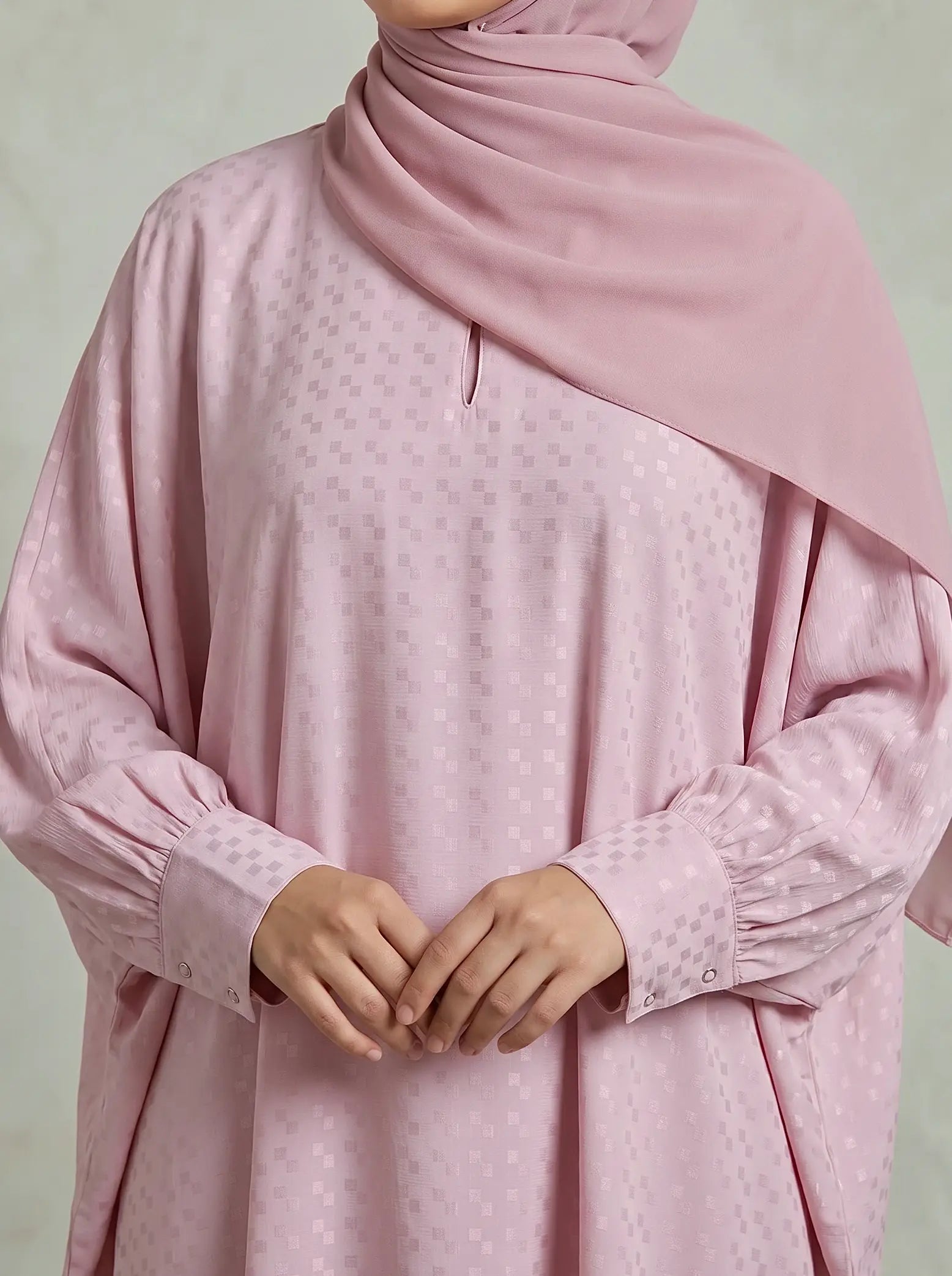Rosé Mosaic Abaya HJ1703 Secondary image