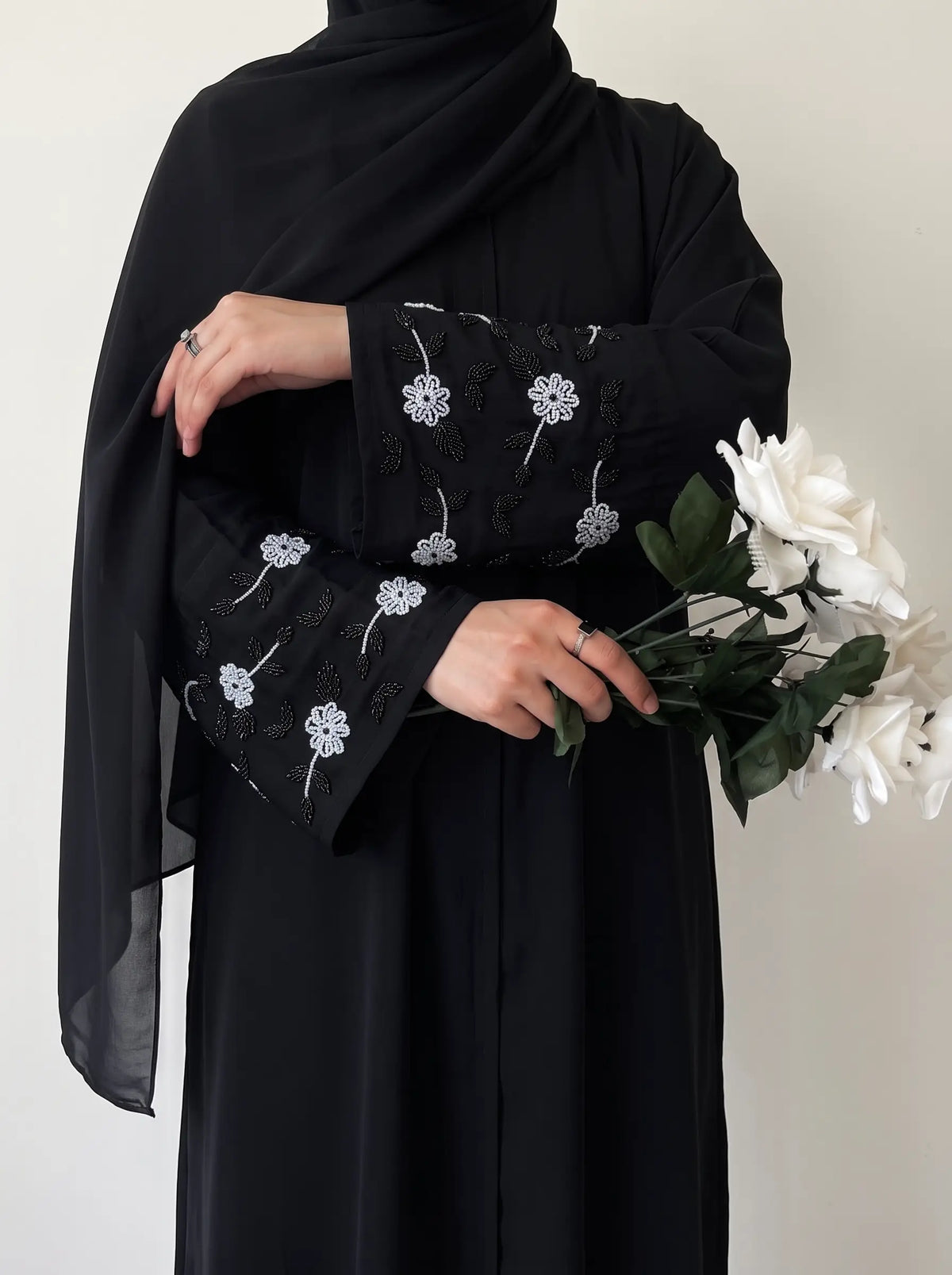 Black - Ravina Handwork Abaya HJ1539 Main image