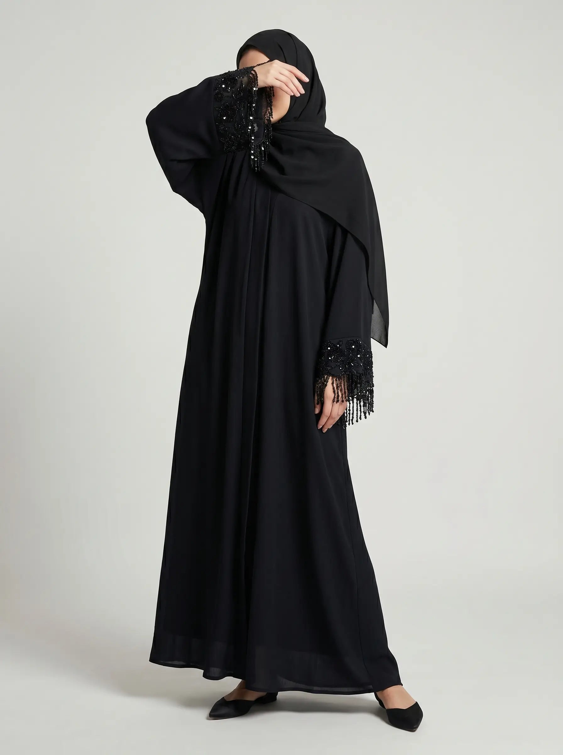 Black - Hayat Luxe Abaya HJ1591 Secondary image