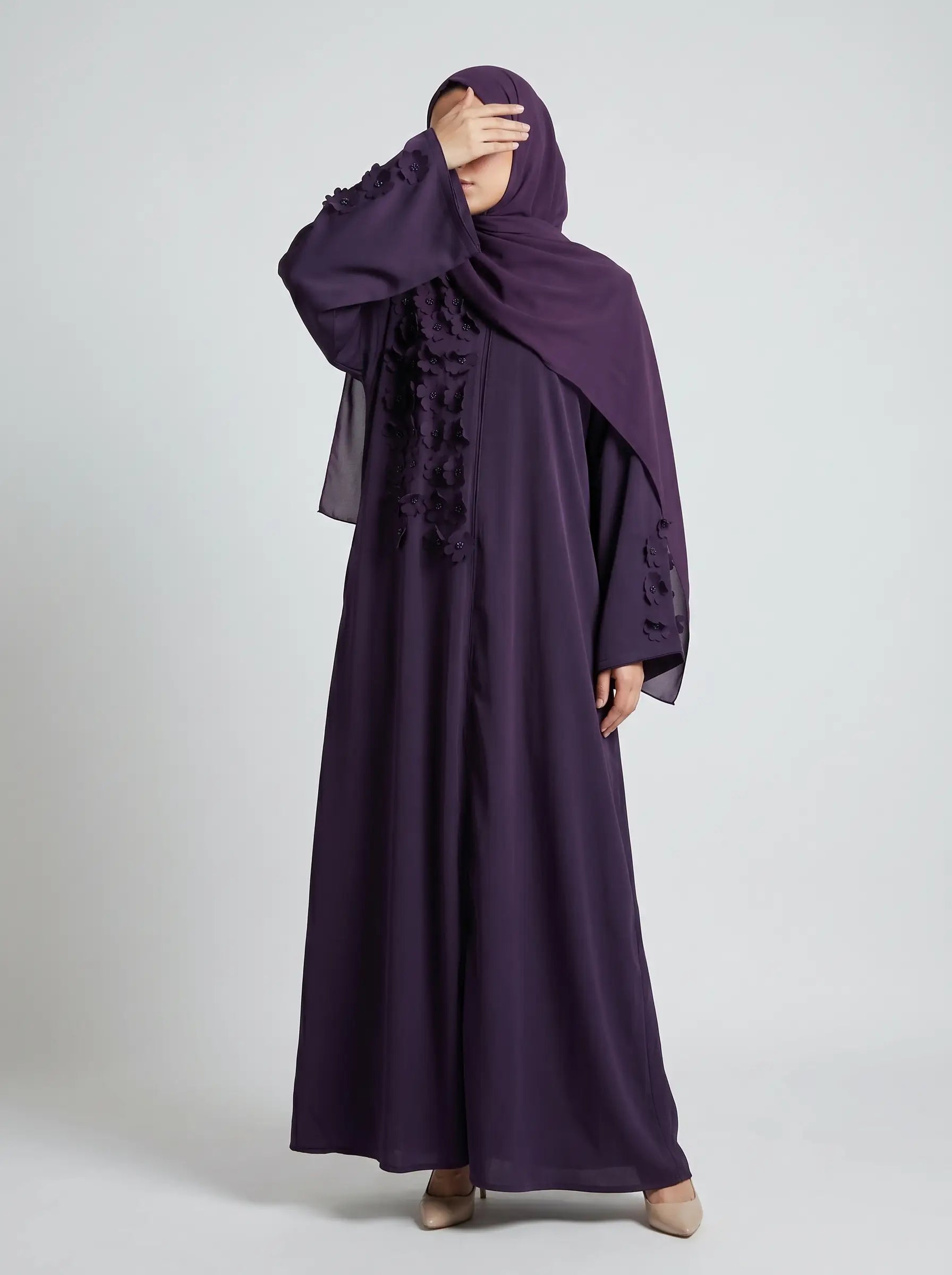 PURPLE - REGAL ABAYA HJ1592 Secondary image
