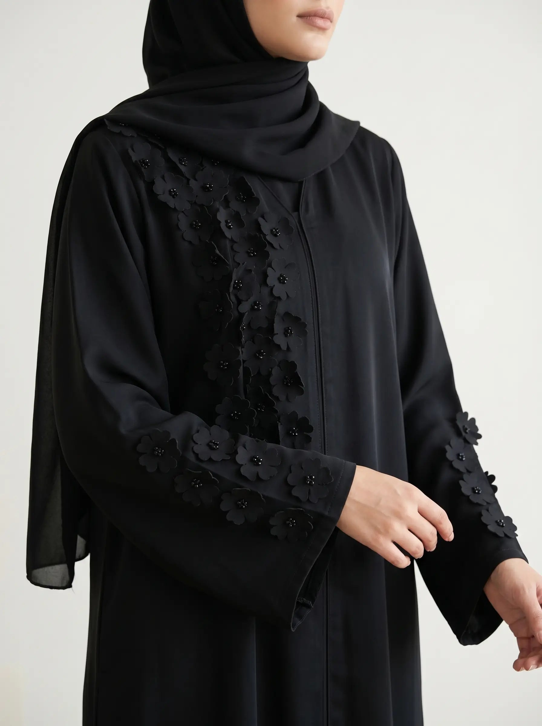 BLACK - REGAL ABAYA HJ1595