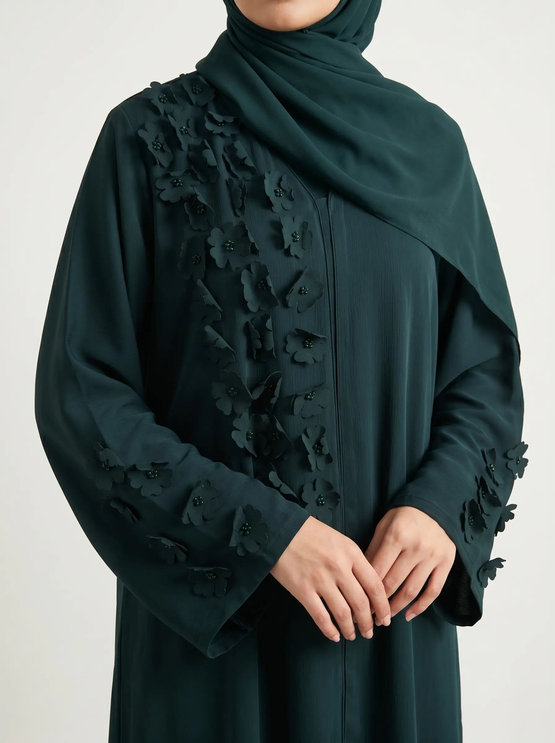 BOTTLE GREEN - REGAL ABAYA HJ1594