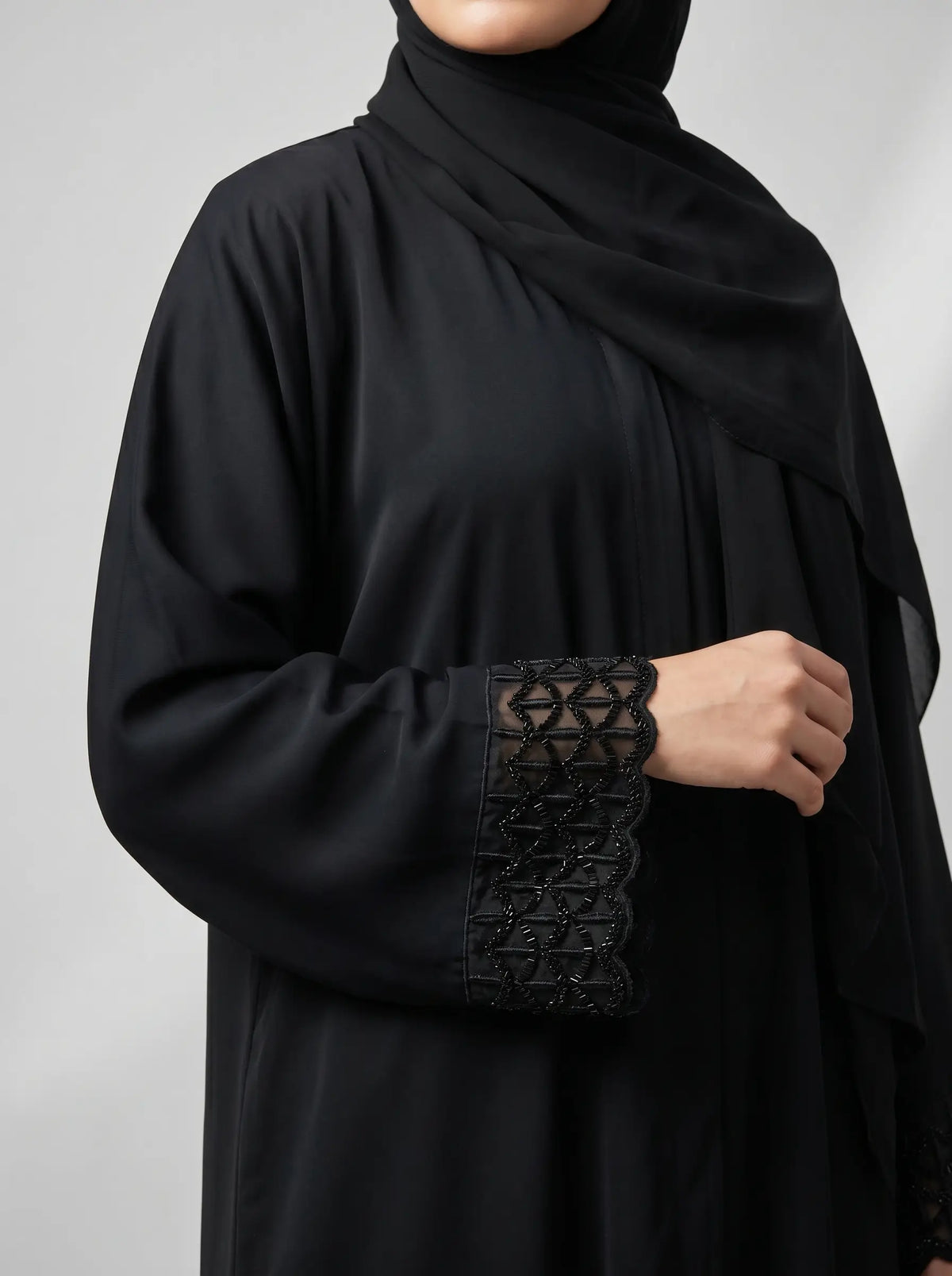 Black - Zahra Luxe Abaya HJ1606 Main image