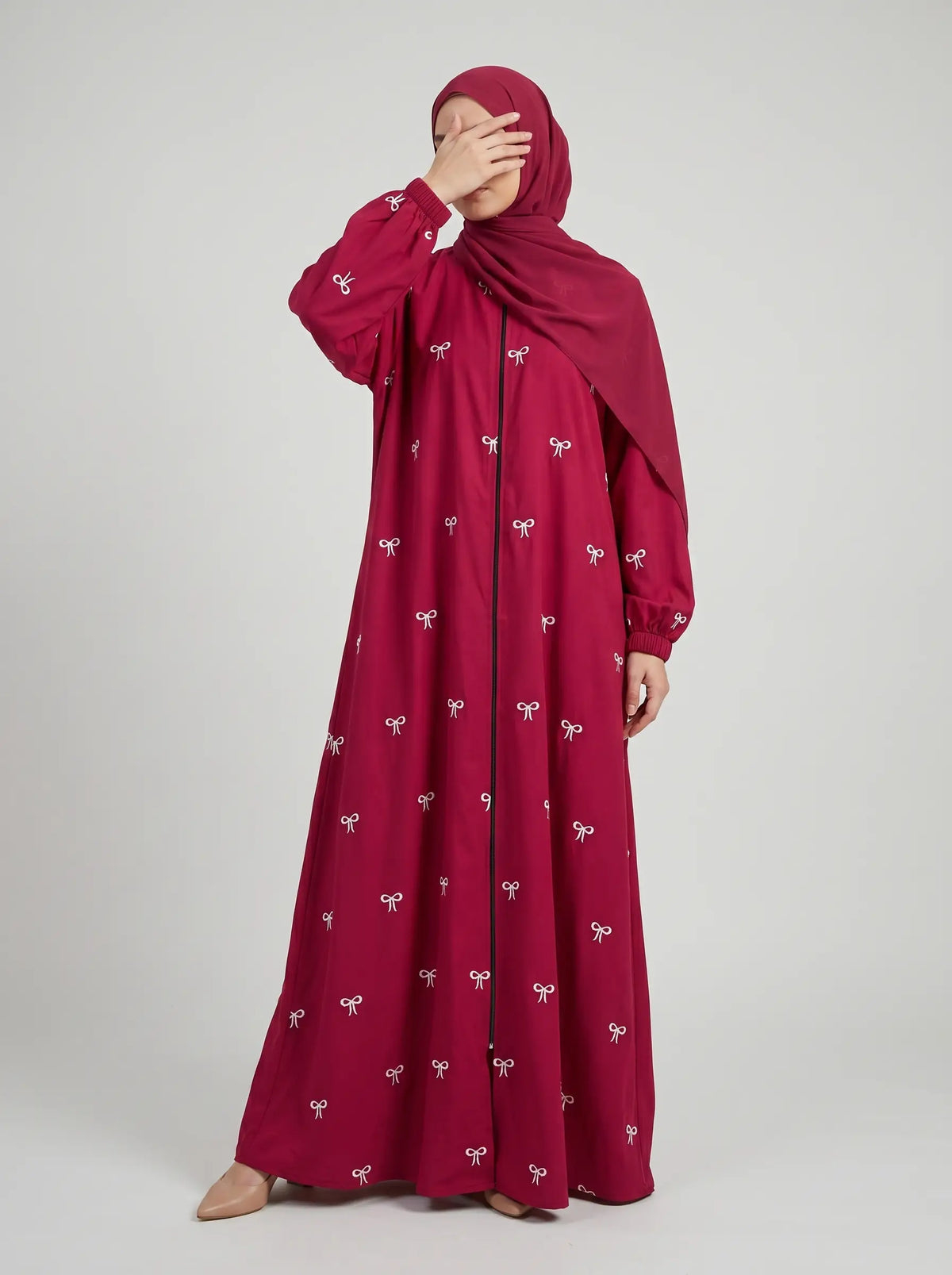 Ruby Red - Signature Bowline Abaya HJ1588 Main image