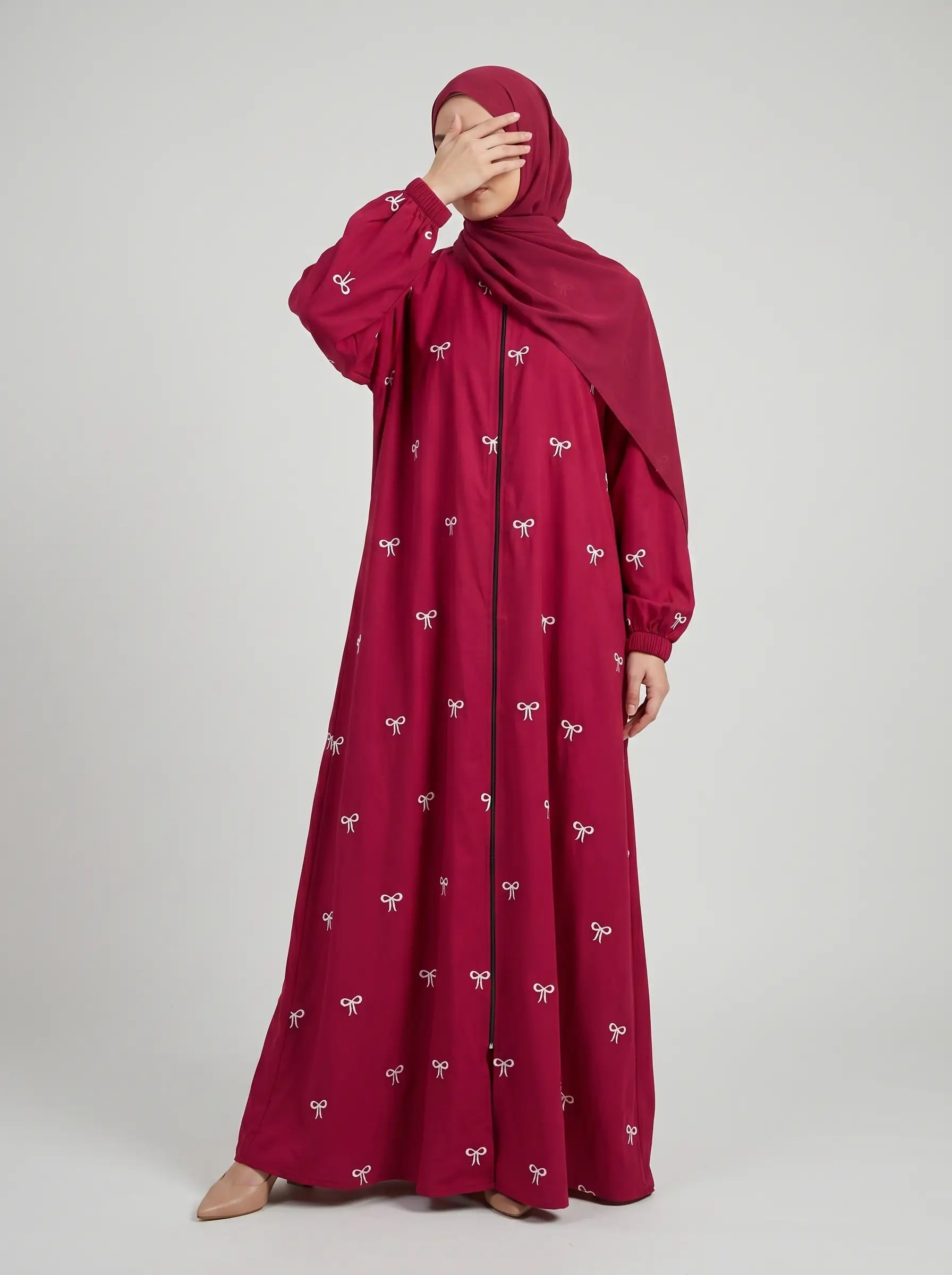 Ruby Red - Signature Bowline Abaya HJ1588