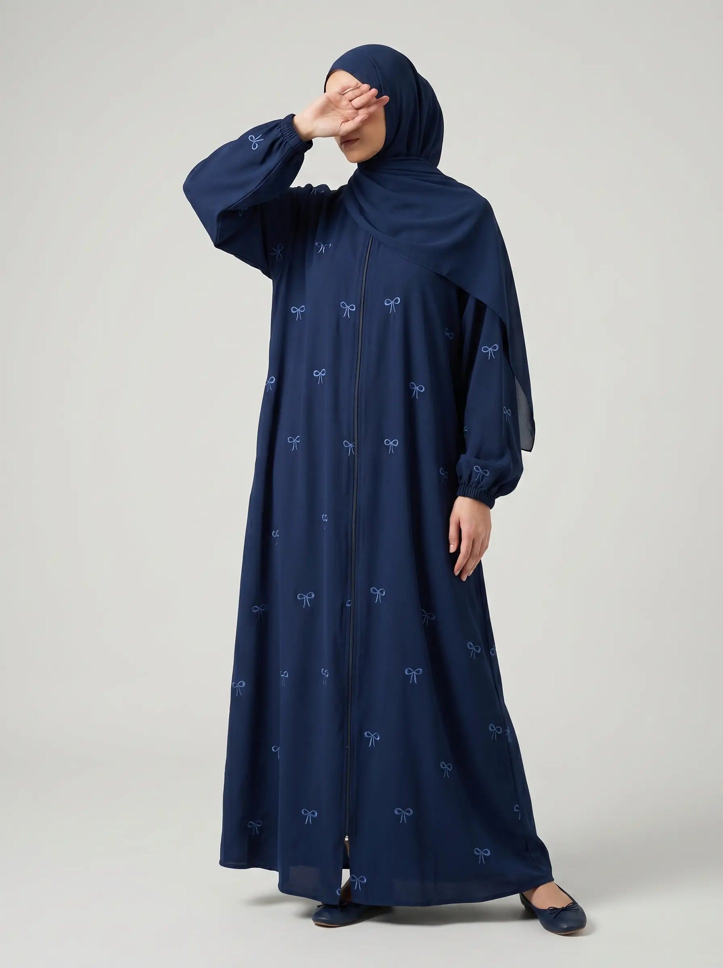 Navy Blue - Signature Bowline Abaya HJ1587