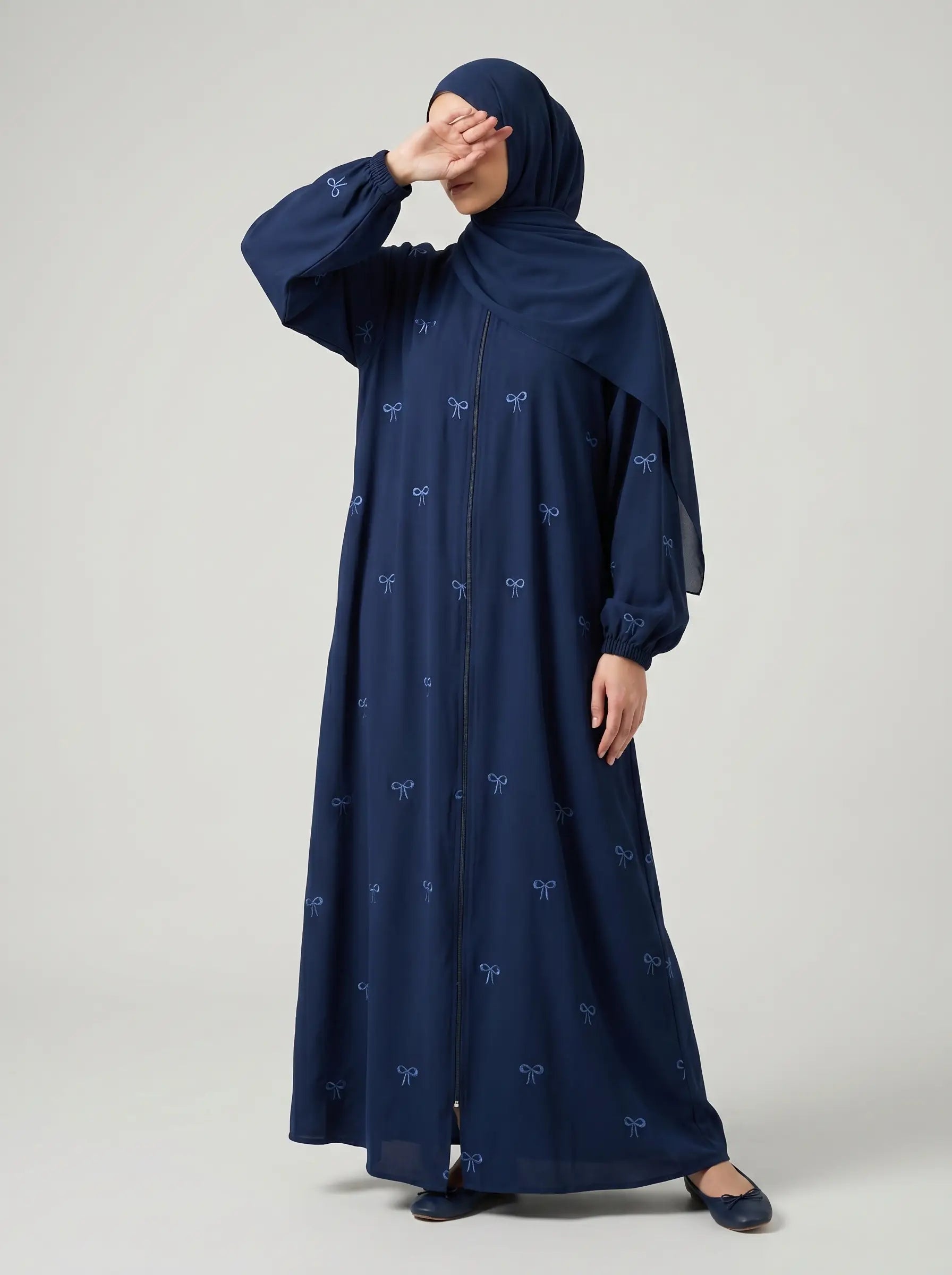 Navy Blue - Signature Bowline Abaya HJ1587