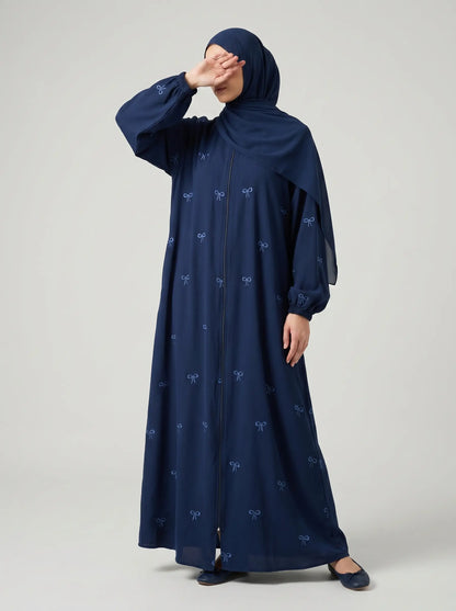 Navy Blue - Signature Bowline Abaya HJ1587