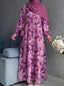 Plum Mist - Arabic Lawn Abaya HJ1732