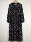 Black - Floral Front Open Chun Abaya HJ1657