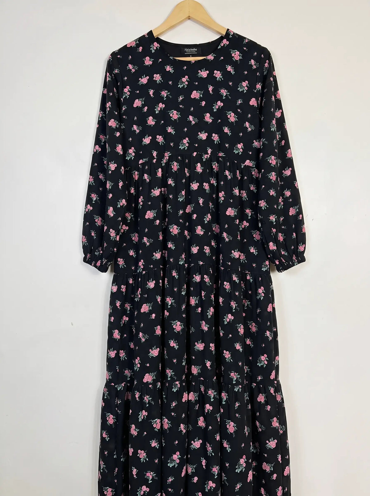 Black Floral Frill Maxi -  Rosé Garden HJ1648 Main image