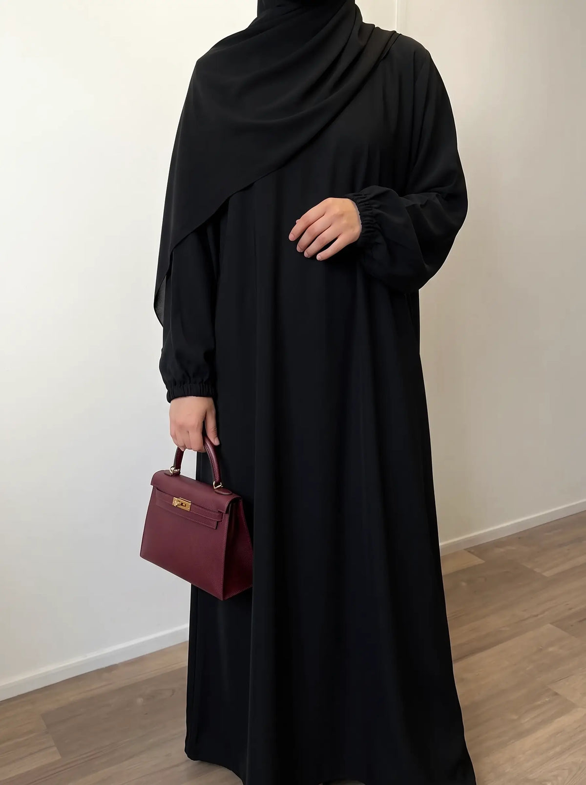 Black - Classic Maxi Abaya HJ0323 Main image