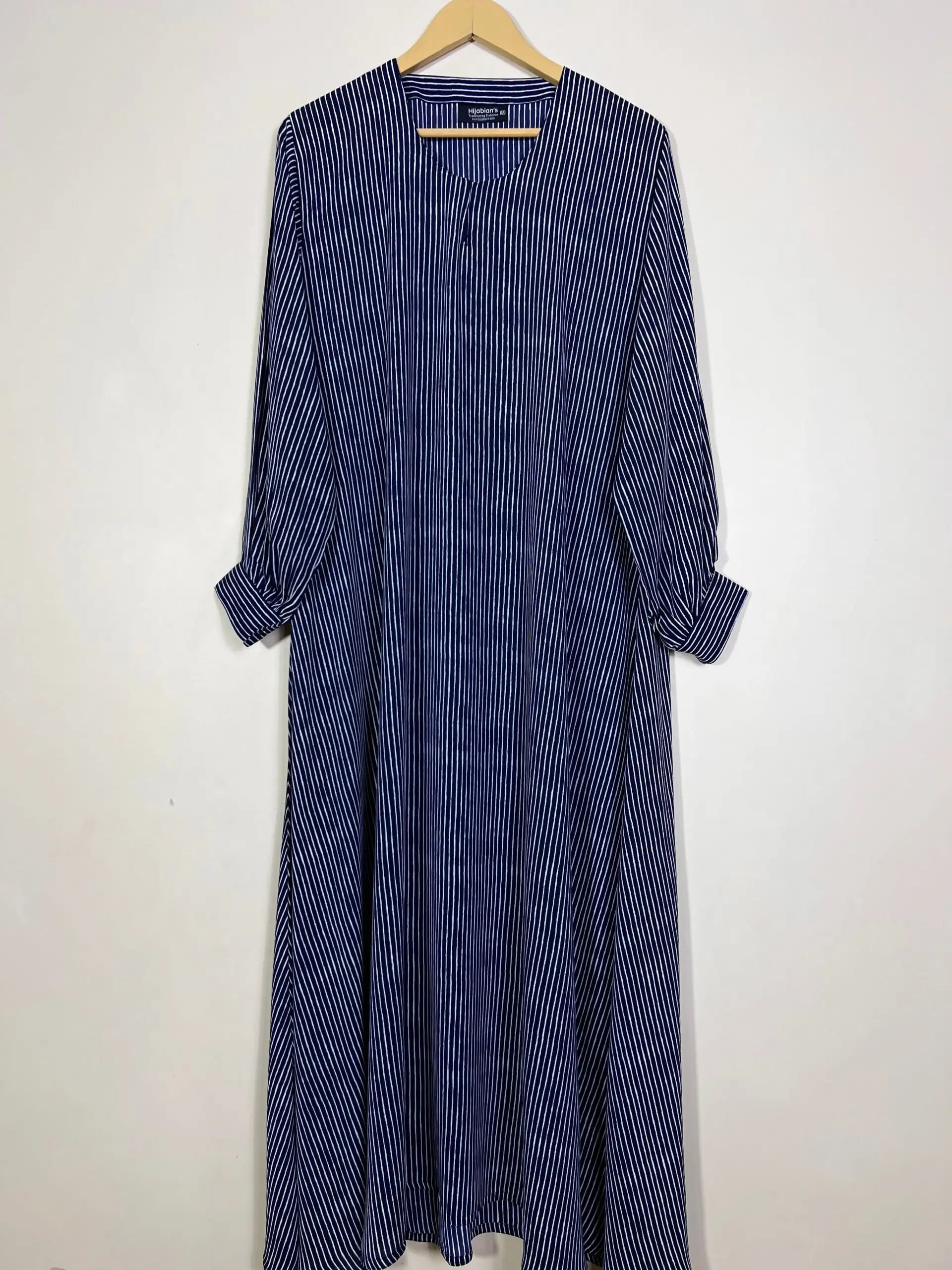 Dark Blue - Lines Print Maxi Abaya HJ1199