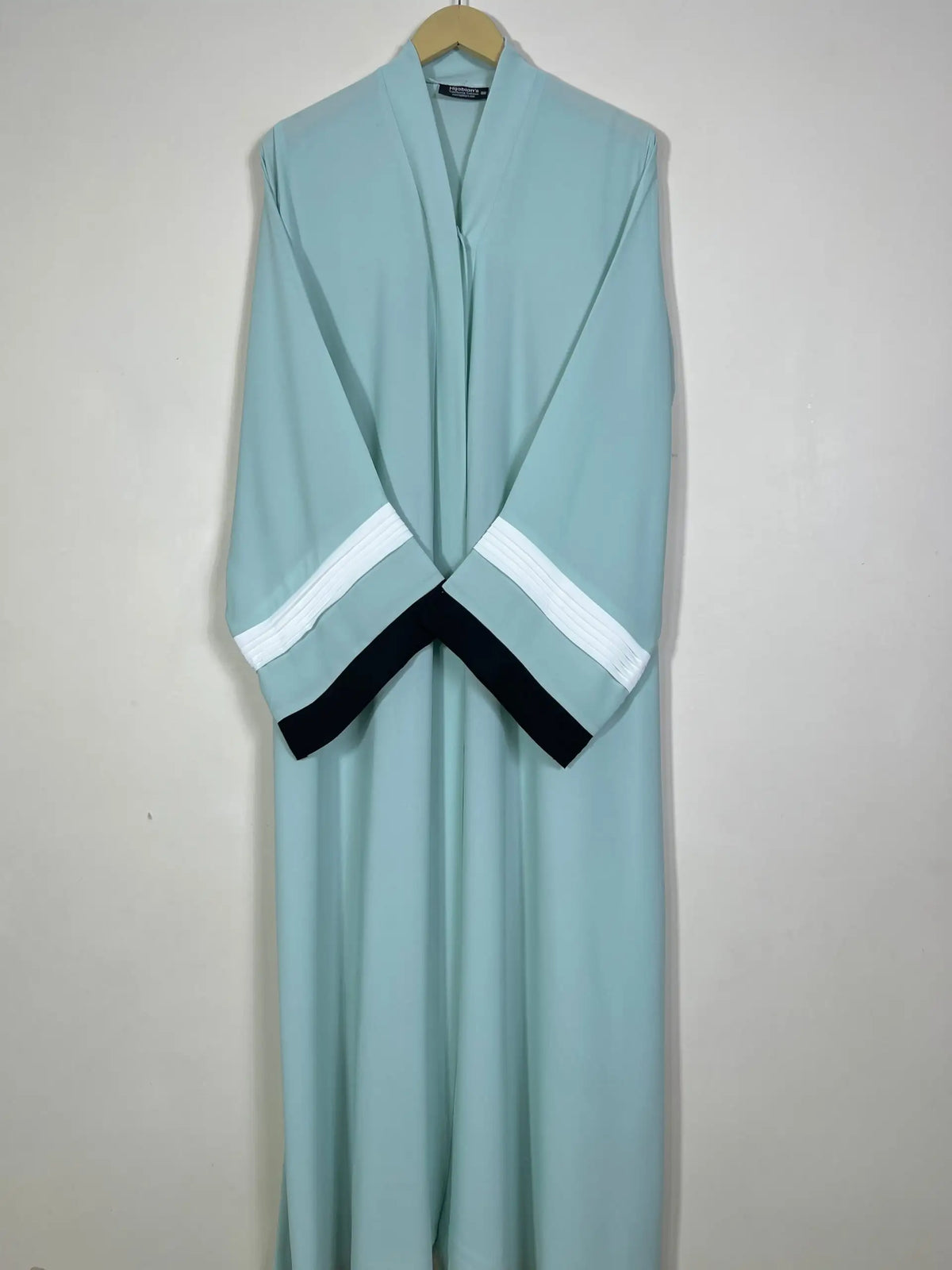 Mint - White Modest Pleated Abaya HJ1184 Main image