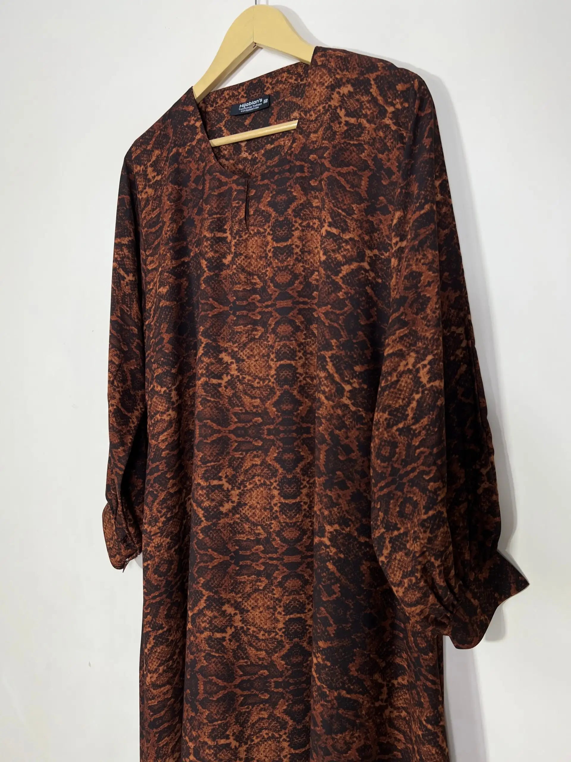 Rust Brown - Printed Maxi Abaya HJ1191