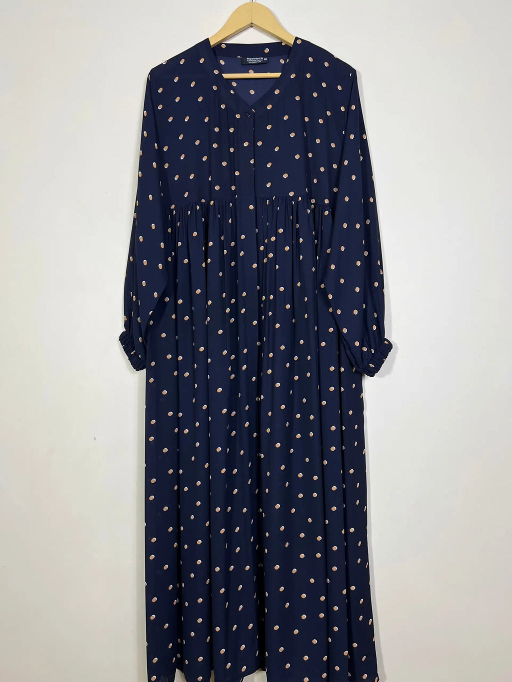 Blue - Printed Front Open Chun Abaya HJ1210