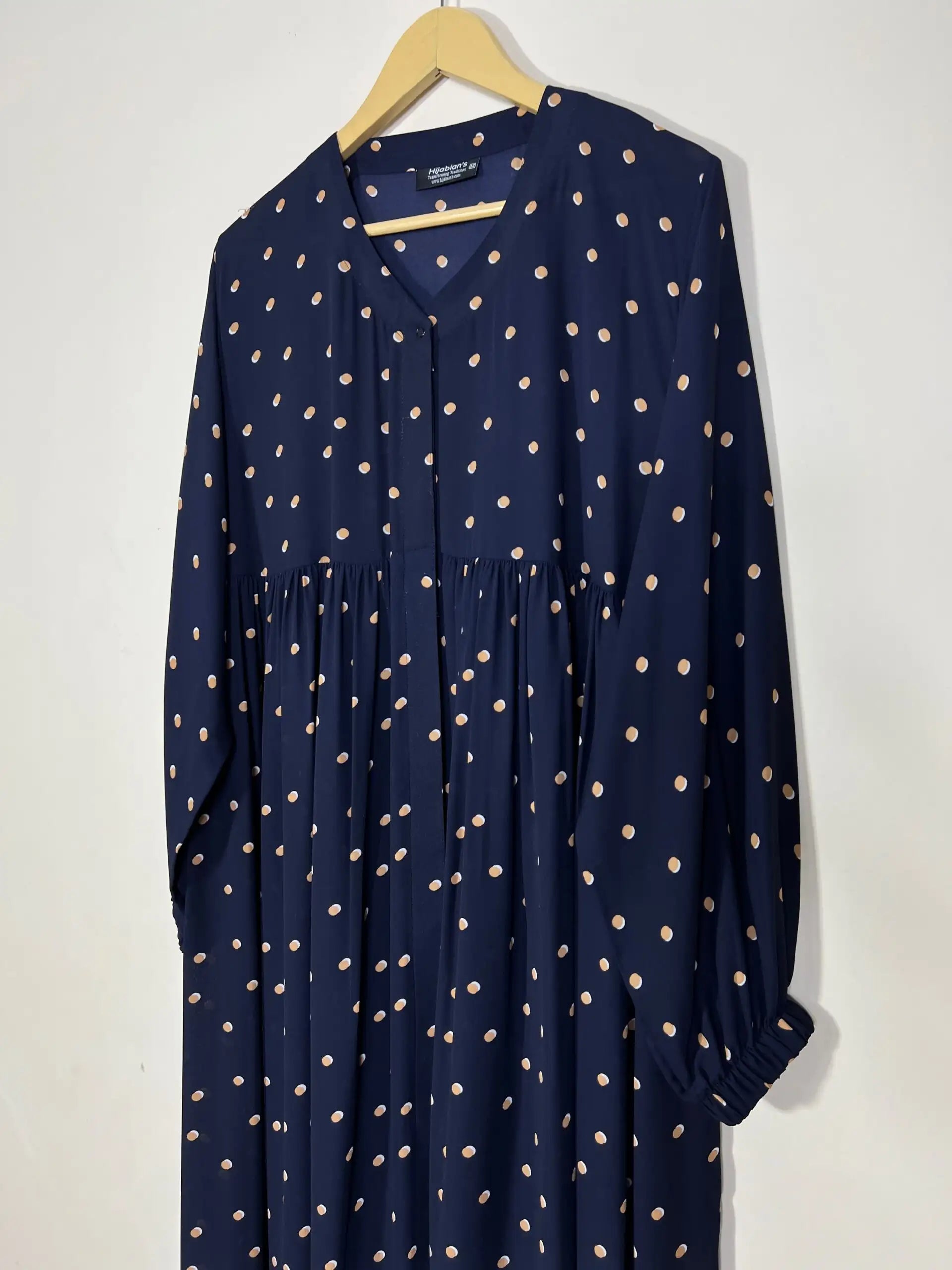 Blue - Printed Front Open Chun Abaya HJ1210