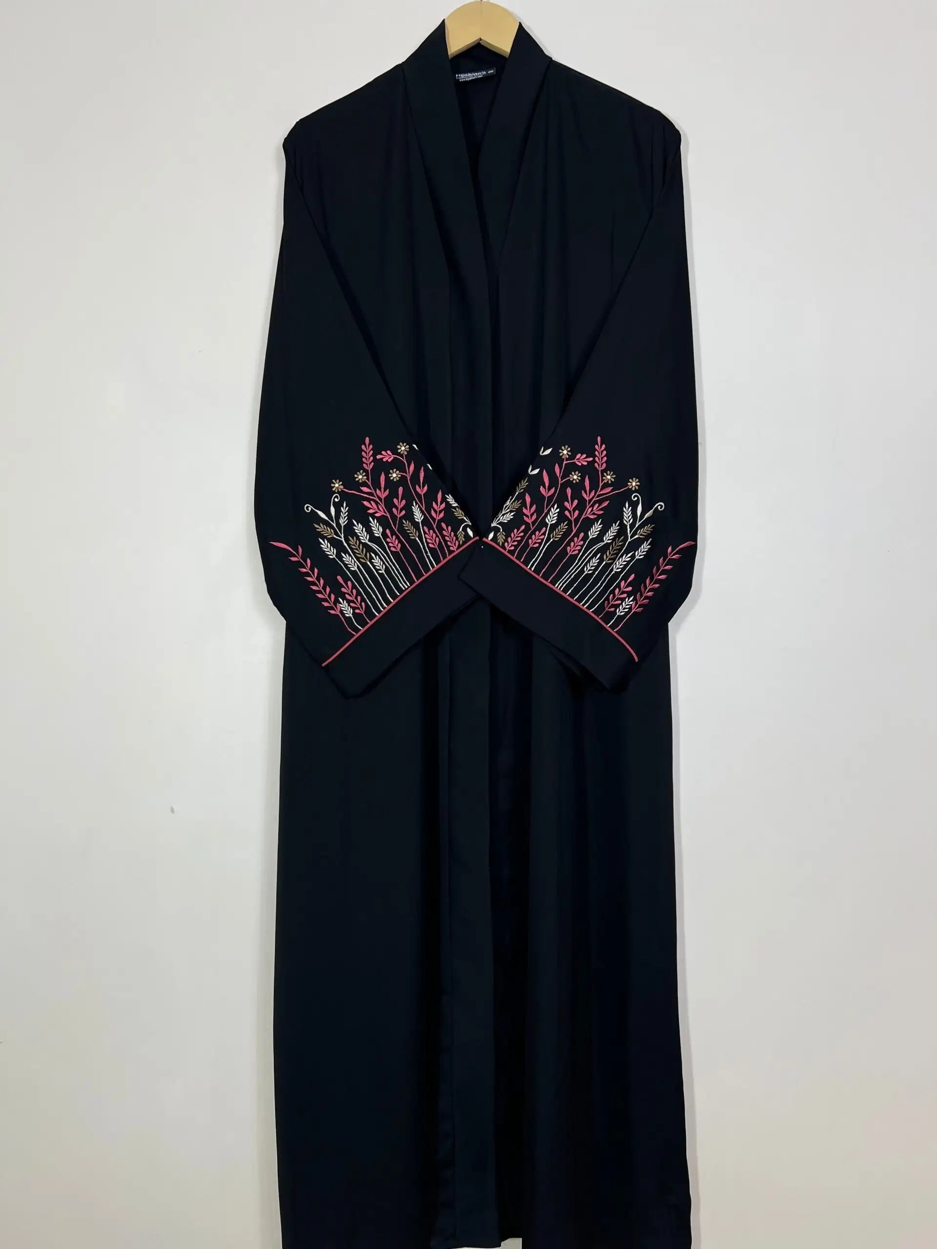 Black - Embroidered Bloom Abaya HJ1229