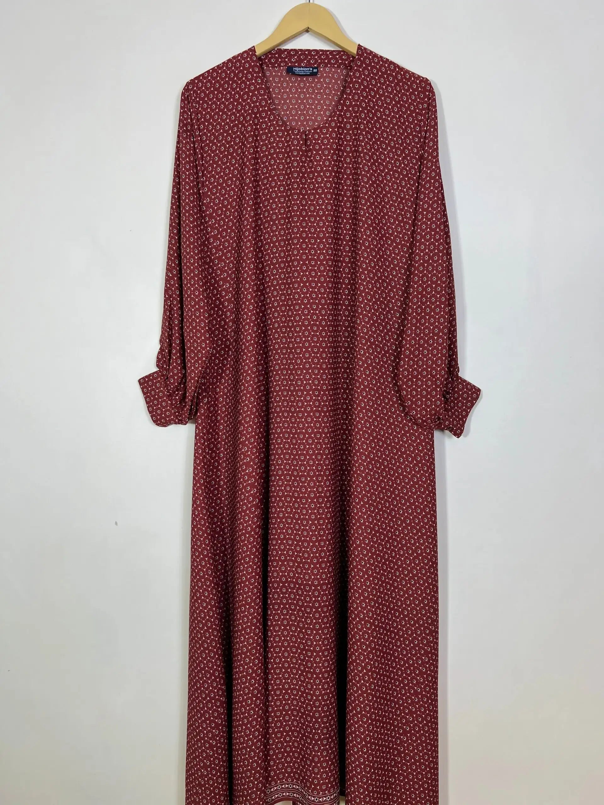 Reddish Brown - Printed Maxi Abaya HJ1218