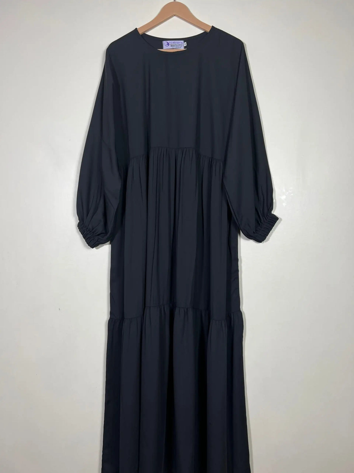 Black - Frill Maxi Abaya HJ0344 Main image