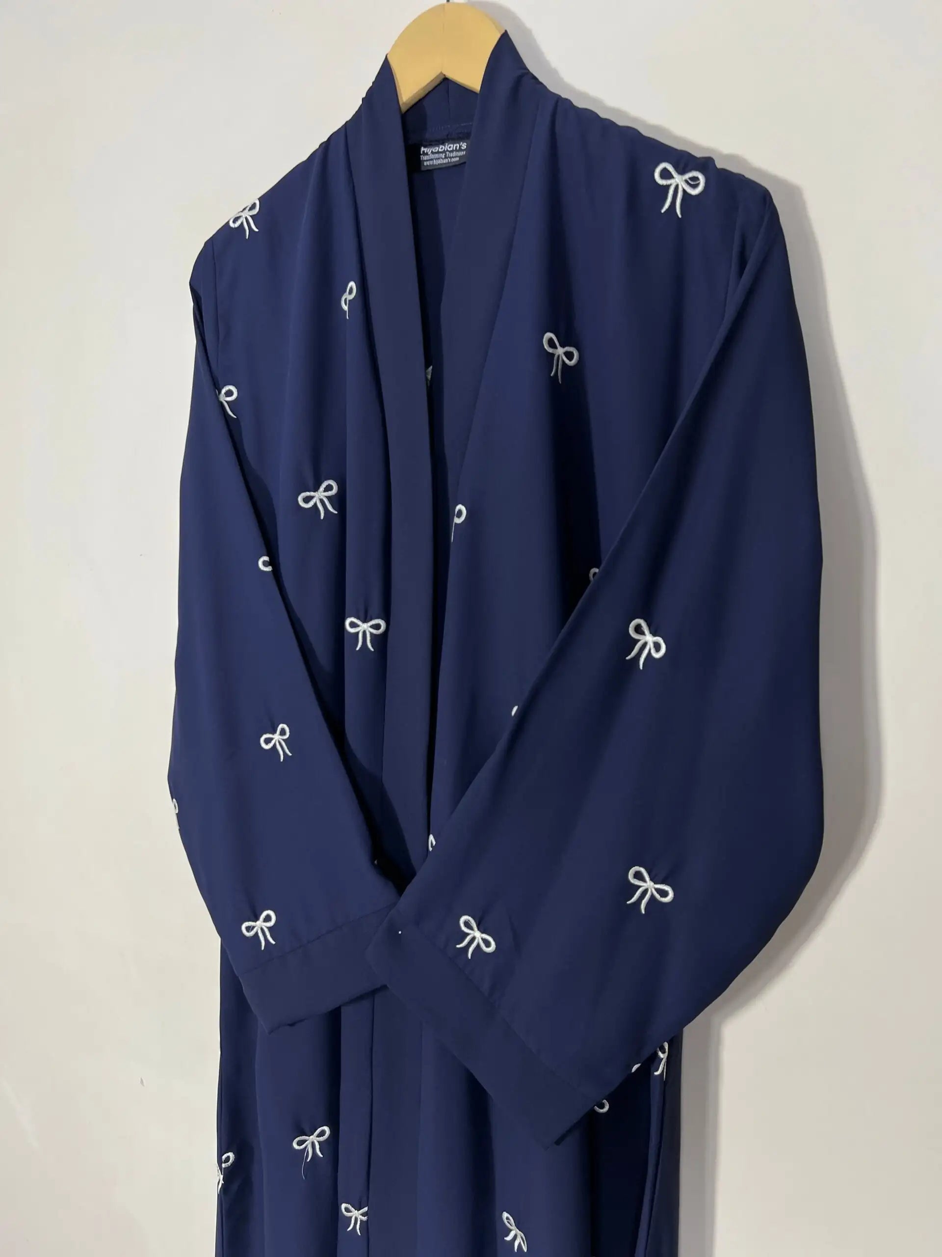 Navy Blue - Classic Bow Abaya HJ1165