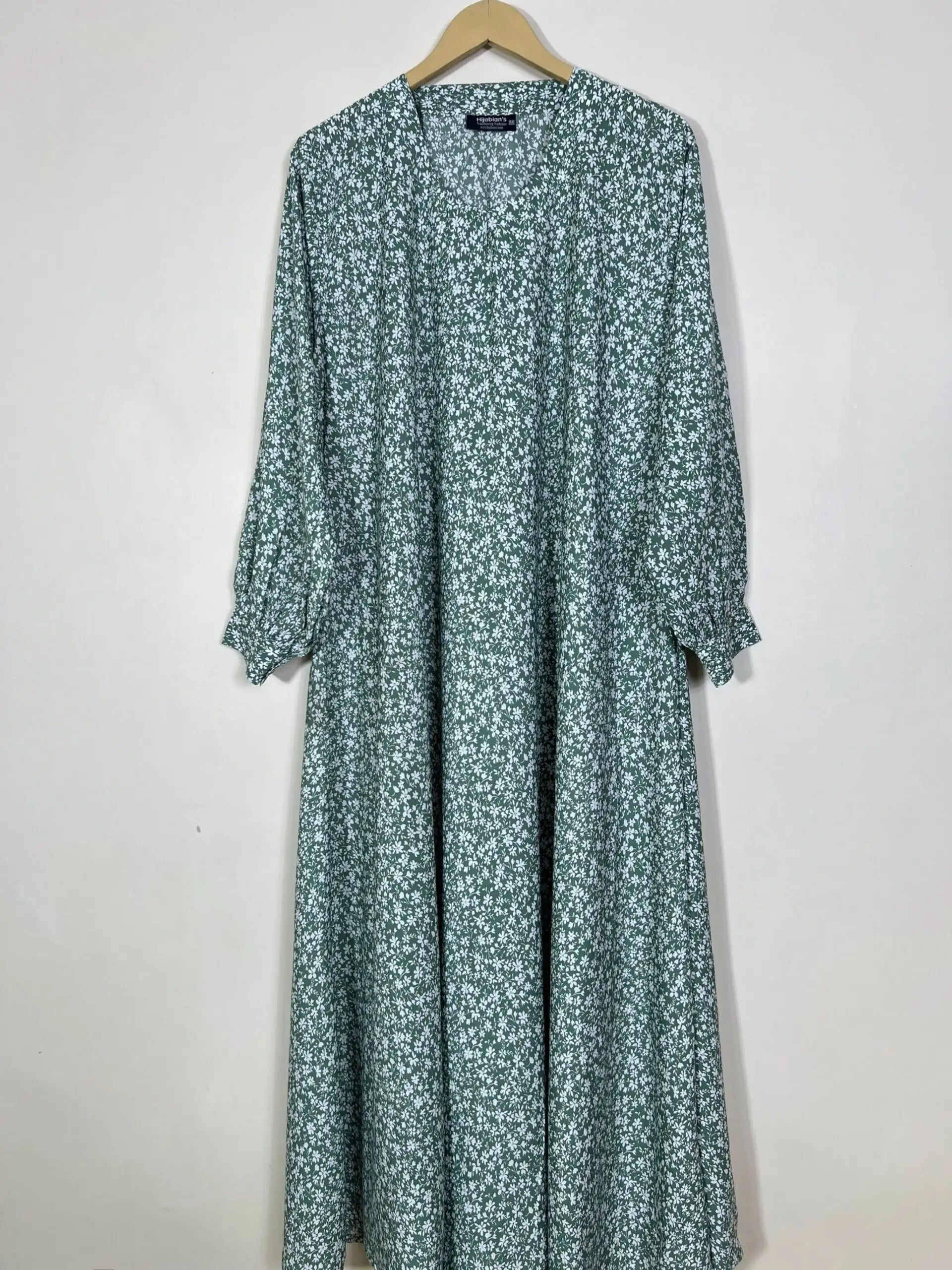 Mild Green - Floral Maxi Abaya HJ1220