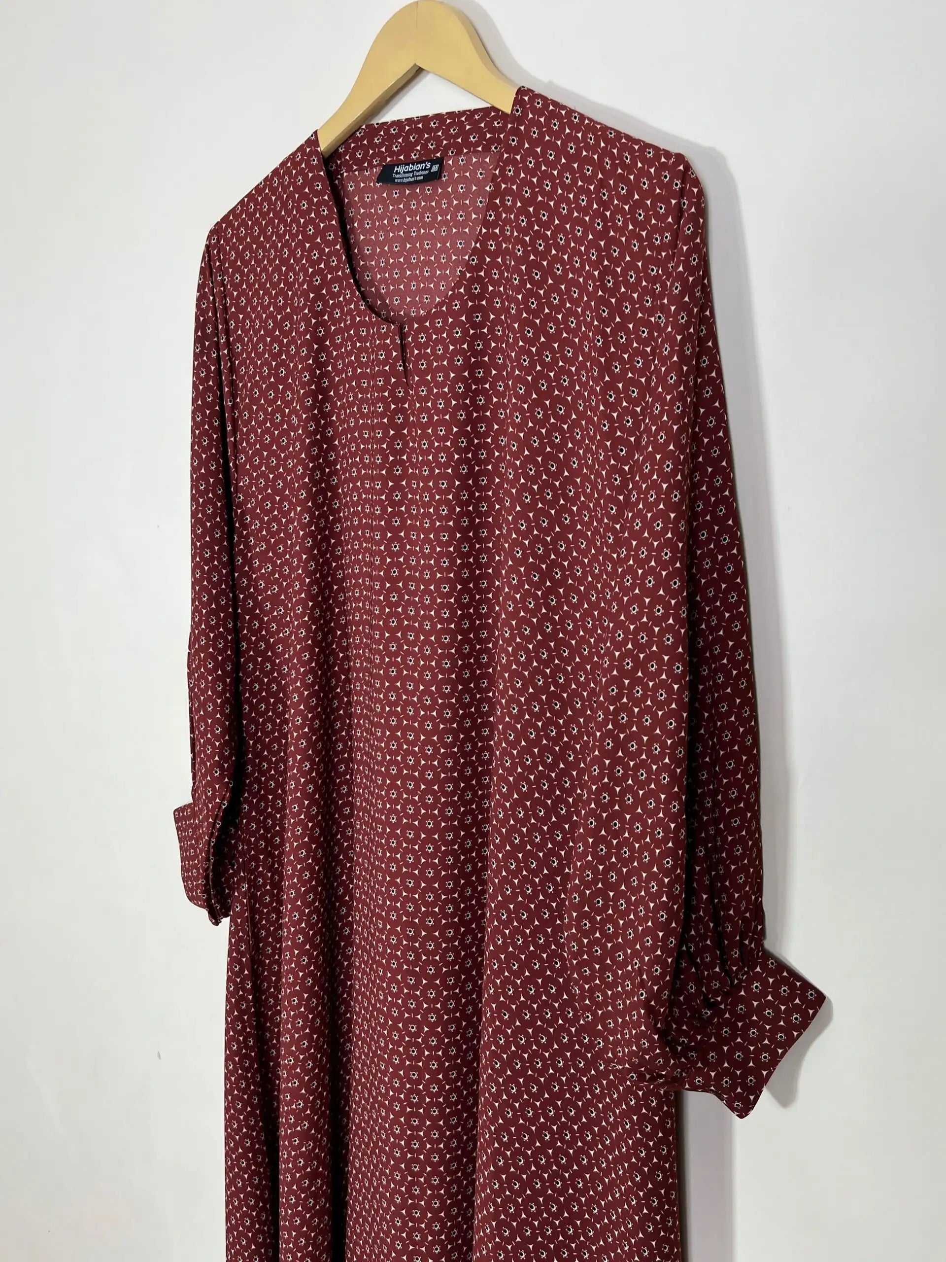 Reddish Brown - Printed Maxi Abaya HJ1218