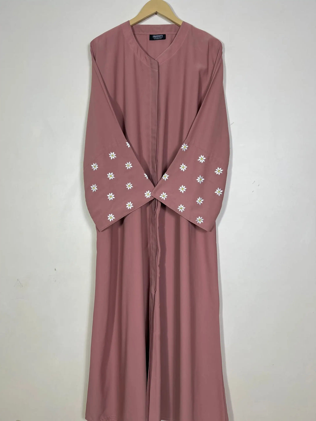 Salmon Pink - Petals Embroidery Abaya HJ1276