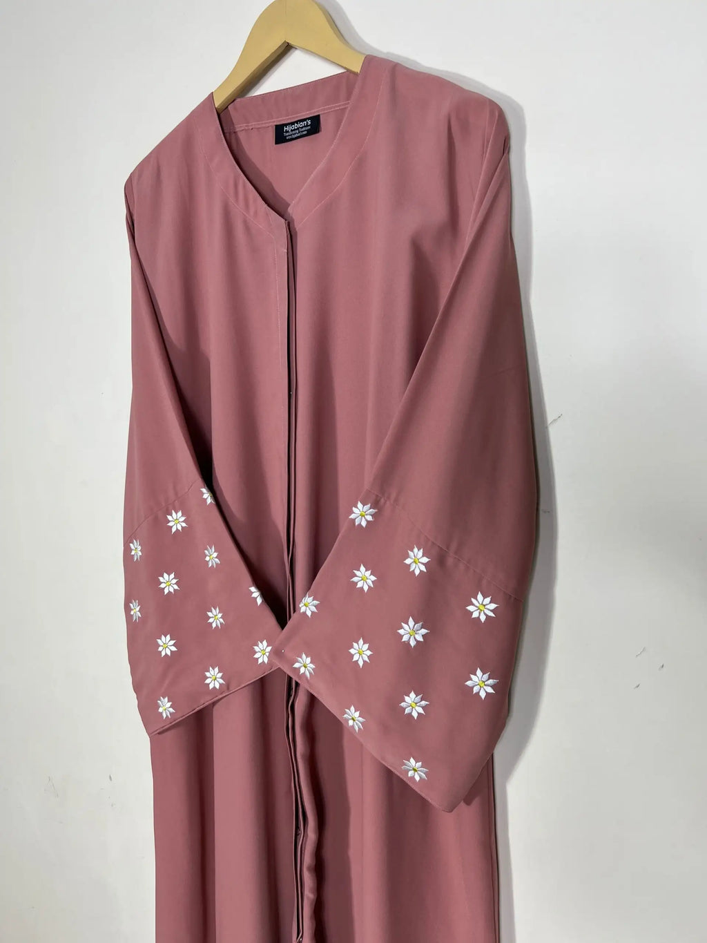 Salmon Pink - Petals Embroidery Abaya HJ1276