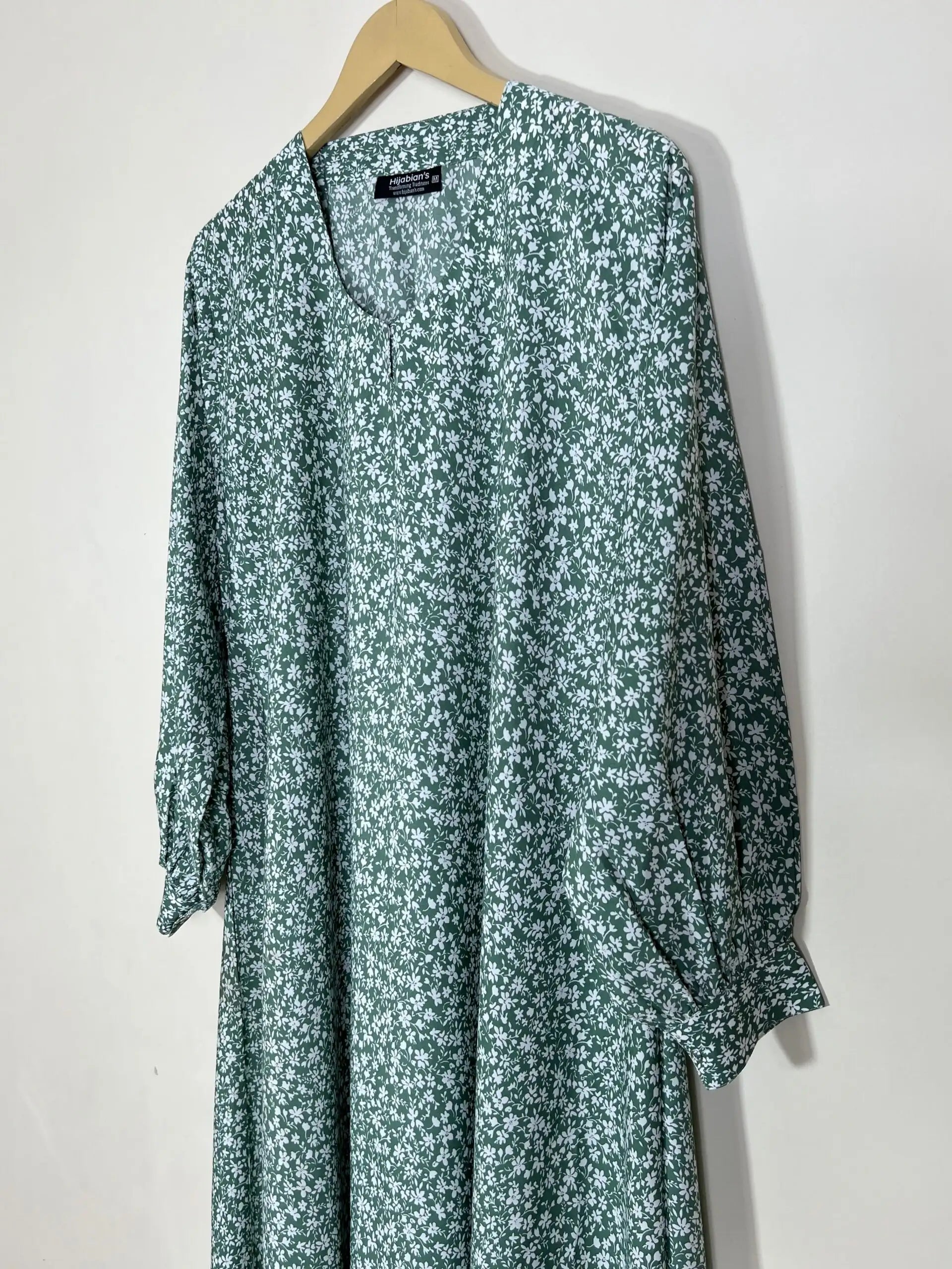 Mild Green - Floral Maxi Abaya HJ1220