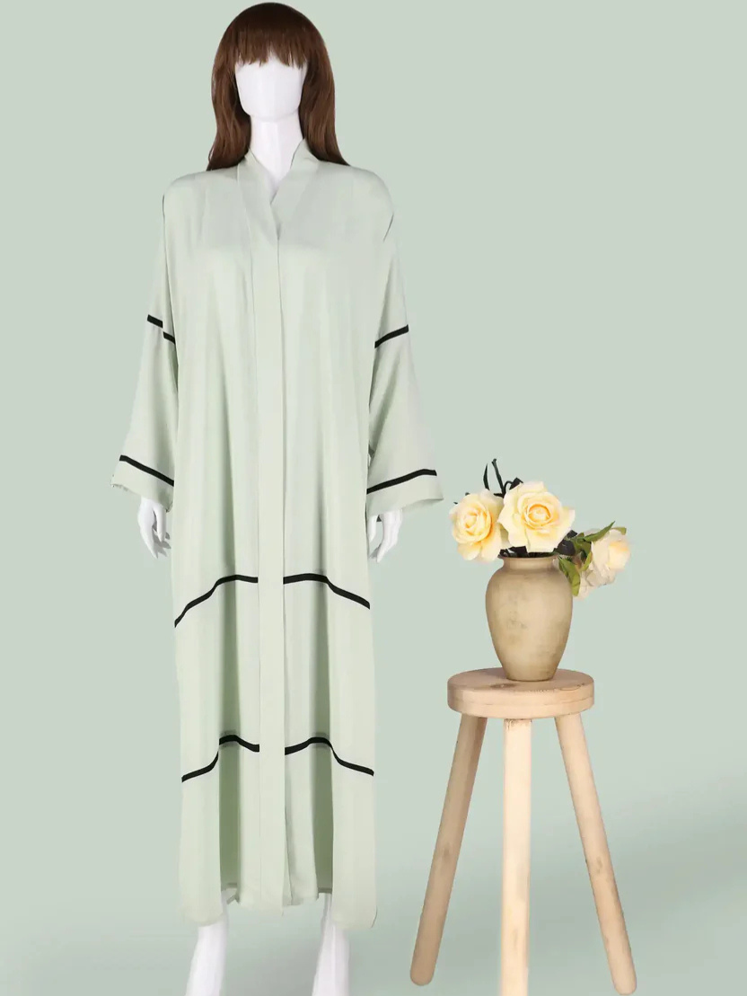 Pastel Mint Pipen Abaya HJ-001