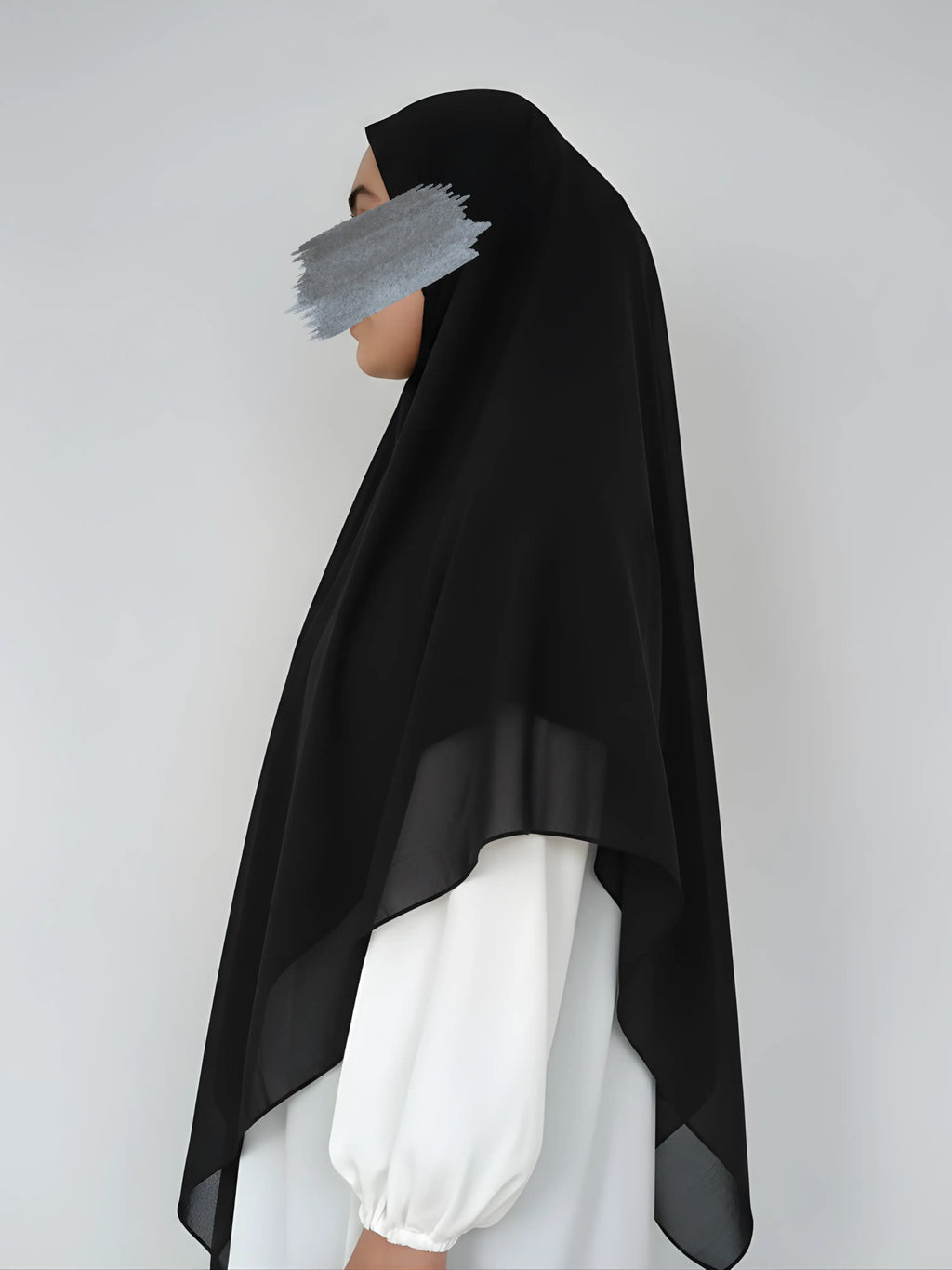 Square Chiffon Hijab - Black