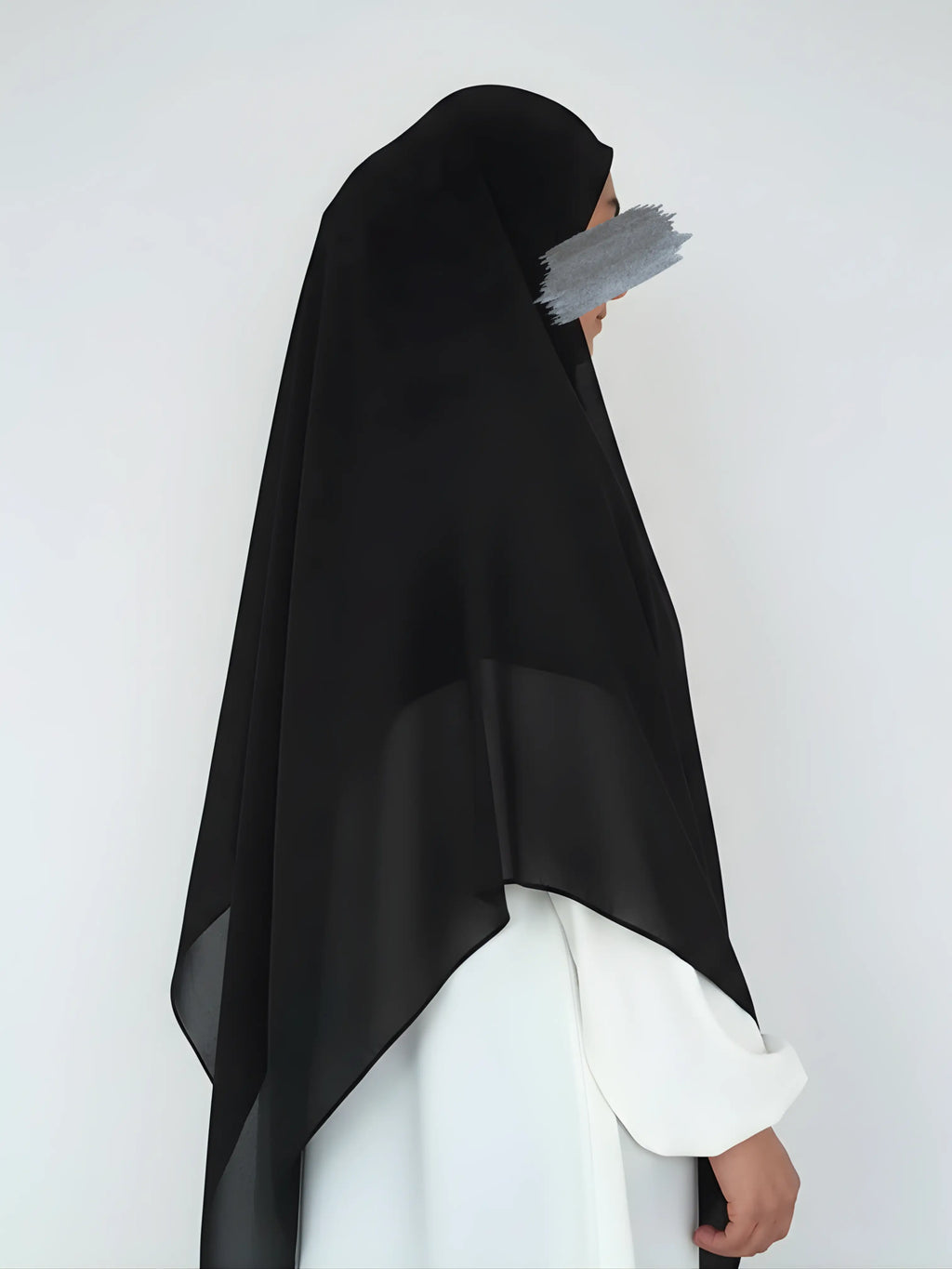 Square Chiffon Hijab - Black