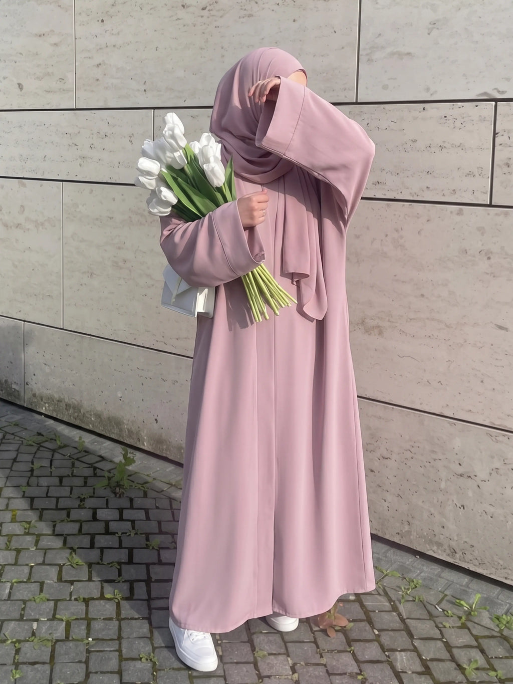 Blush Pink - Grace Open Abaya HJ1676