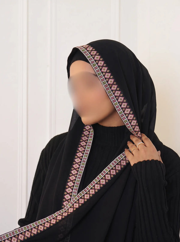 Black - Canvas Layer Abaya HJ1642