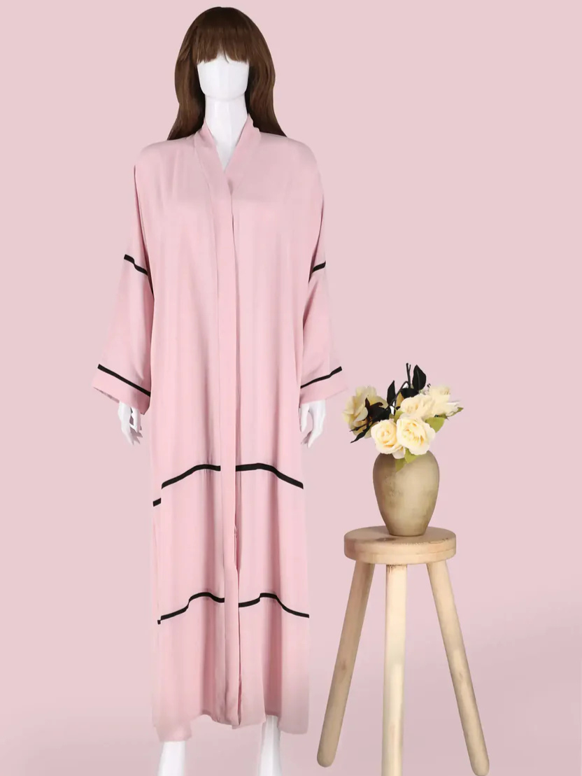 Light Pink Color Pipen Abaya HJ-015