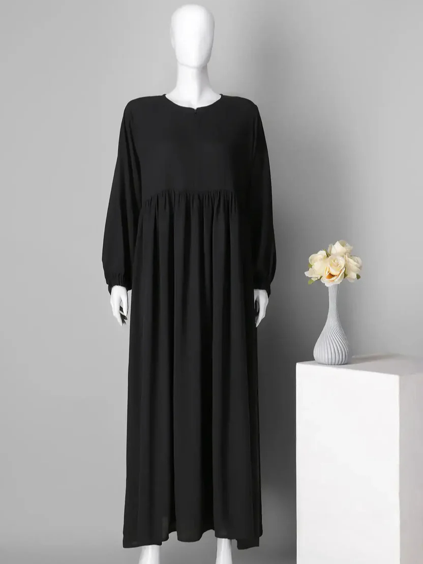 Front Chun Abaya With Zip and Elastic Sleeves HJ-005