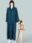 Teal Color Pipen Abaya HJ-037