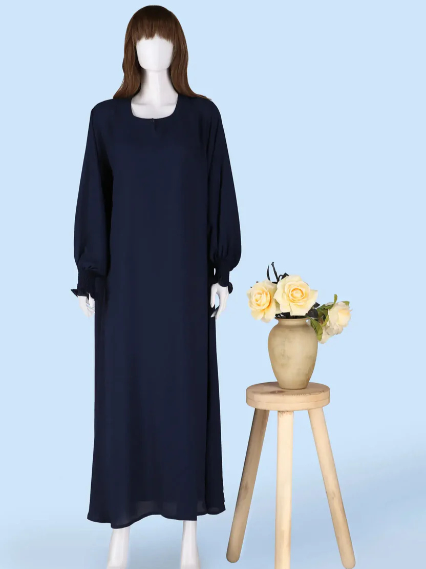 Navy Blue Maxi Abaya HJ-004