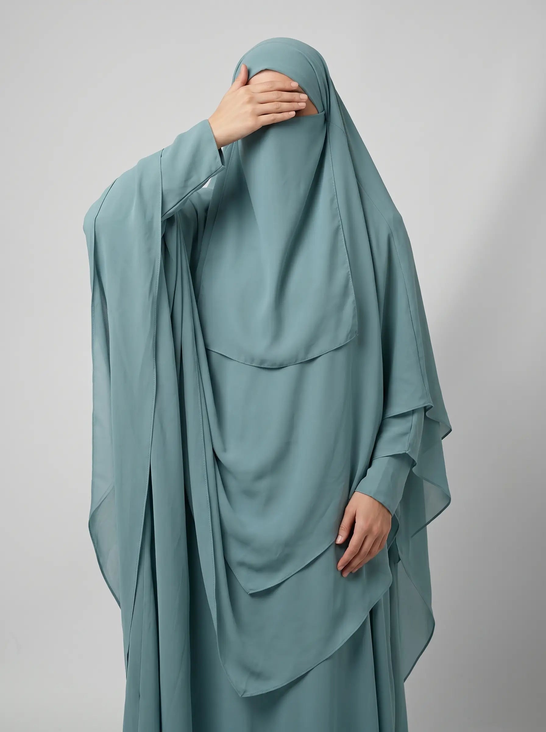 Persian Green - Two Layer Khimar Set