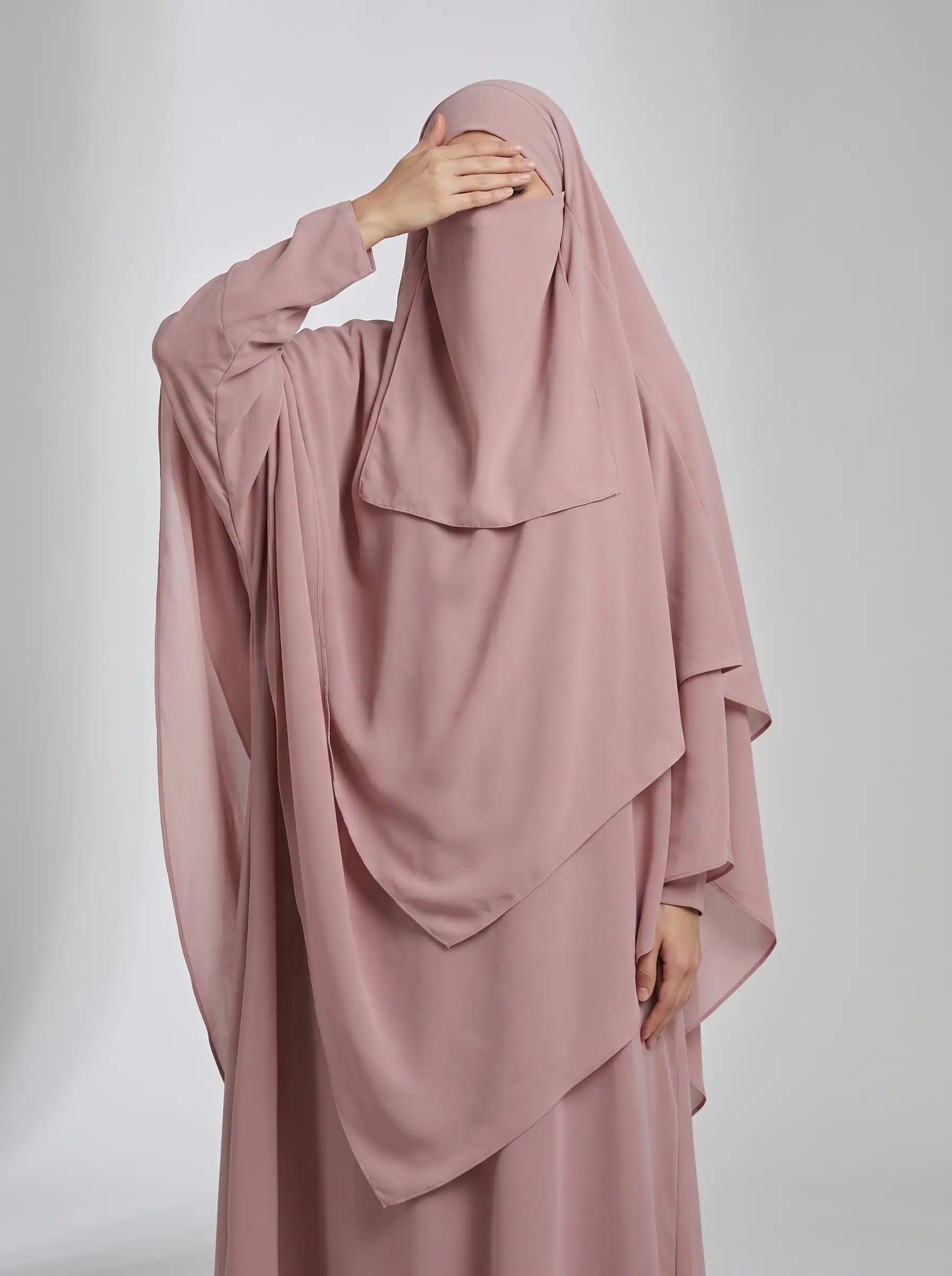Flamingo - Two Layer Khimar Set