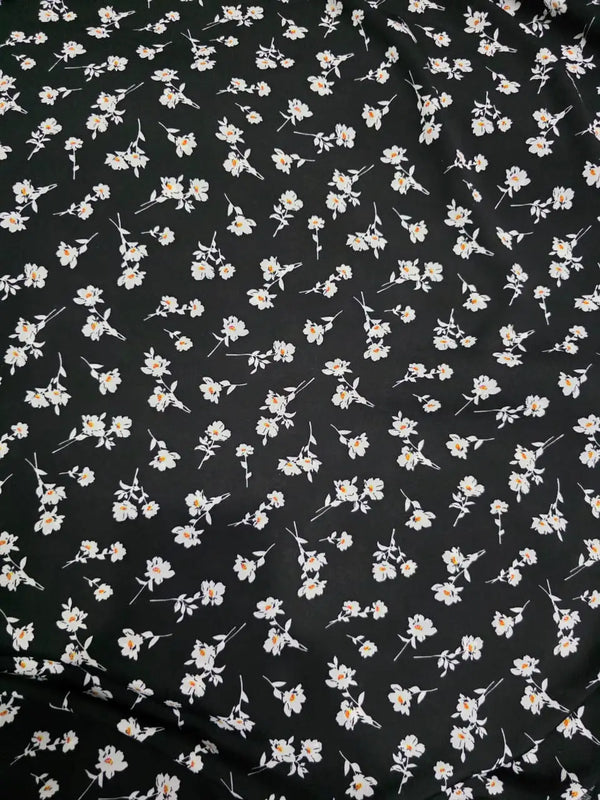 Black Floral Maxi Abaya - Ivory Whisper HJ1650