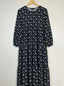 Black Floral Frill Maxi -  Frost Petal HJ1646