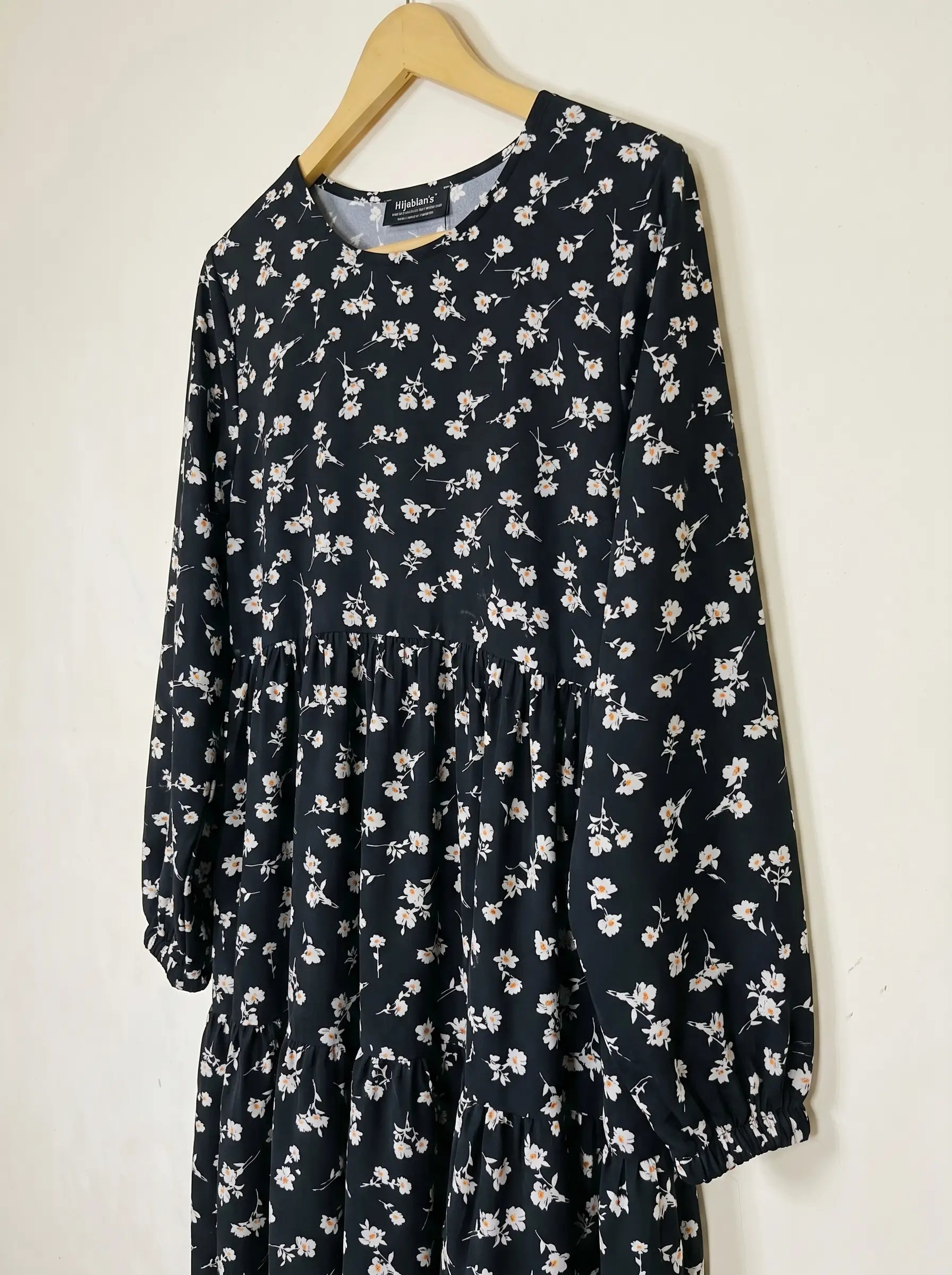 Black Floral Frill Maxi -  Ivory Whisper HJ1647 Secondary image