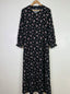 Black Floral Maxi Abaya - Blush Bloom HJ1652
