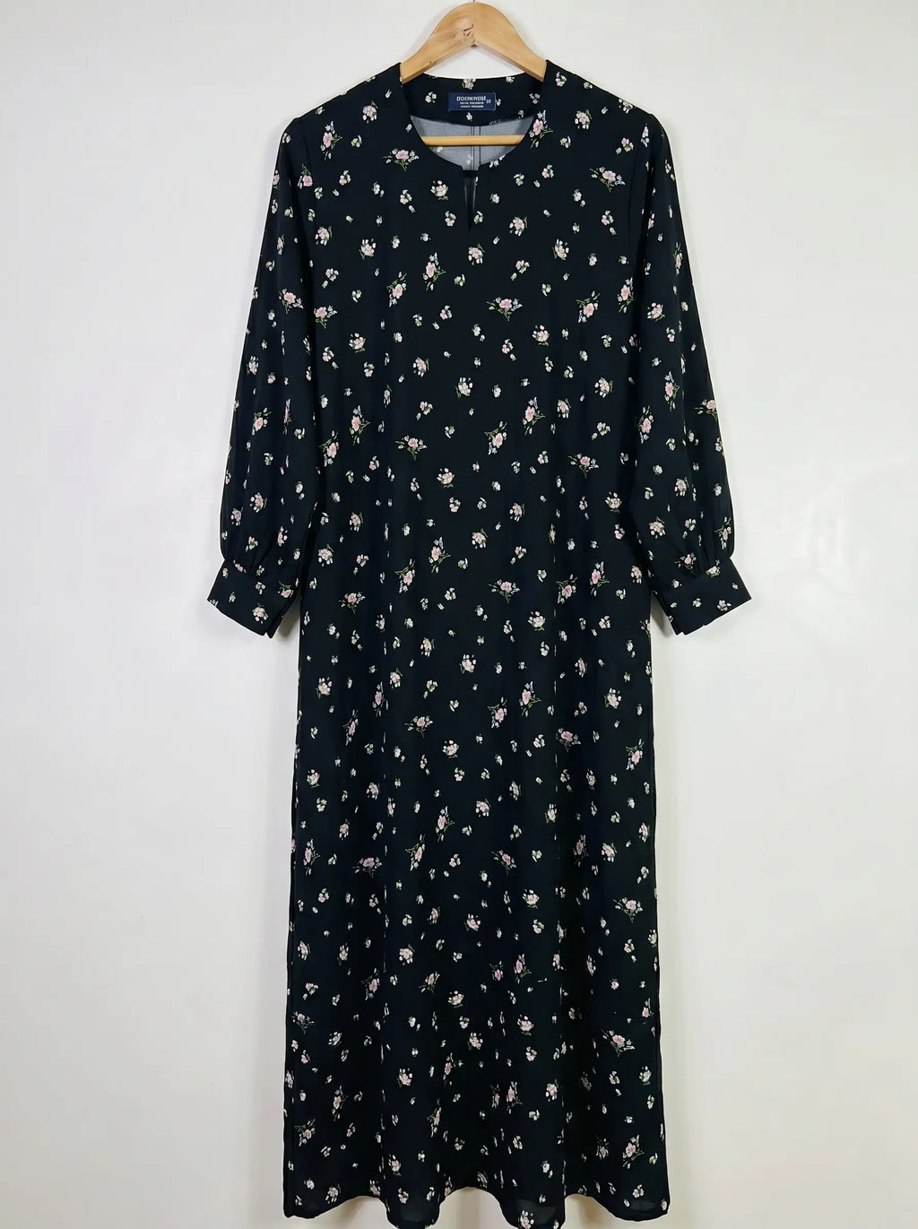Black Floral Maxi Abaya - Mystic Flora HJ1654