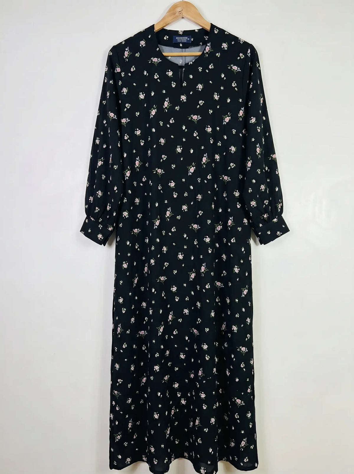 Black Floral Maxi Abaya - Mystic Flora HJ1654 Main image