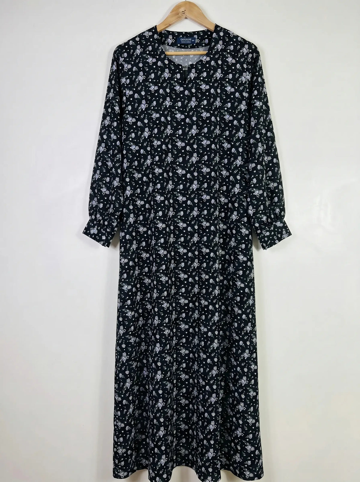 Black Floral Maxi Abaya - Frost Petal HJ1651 Main image