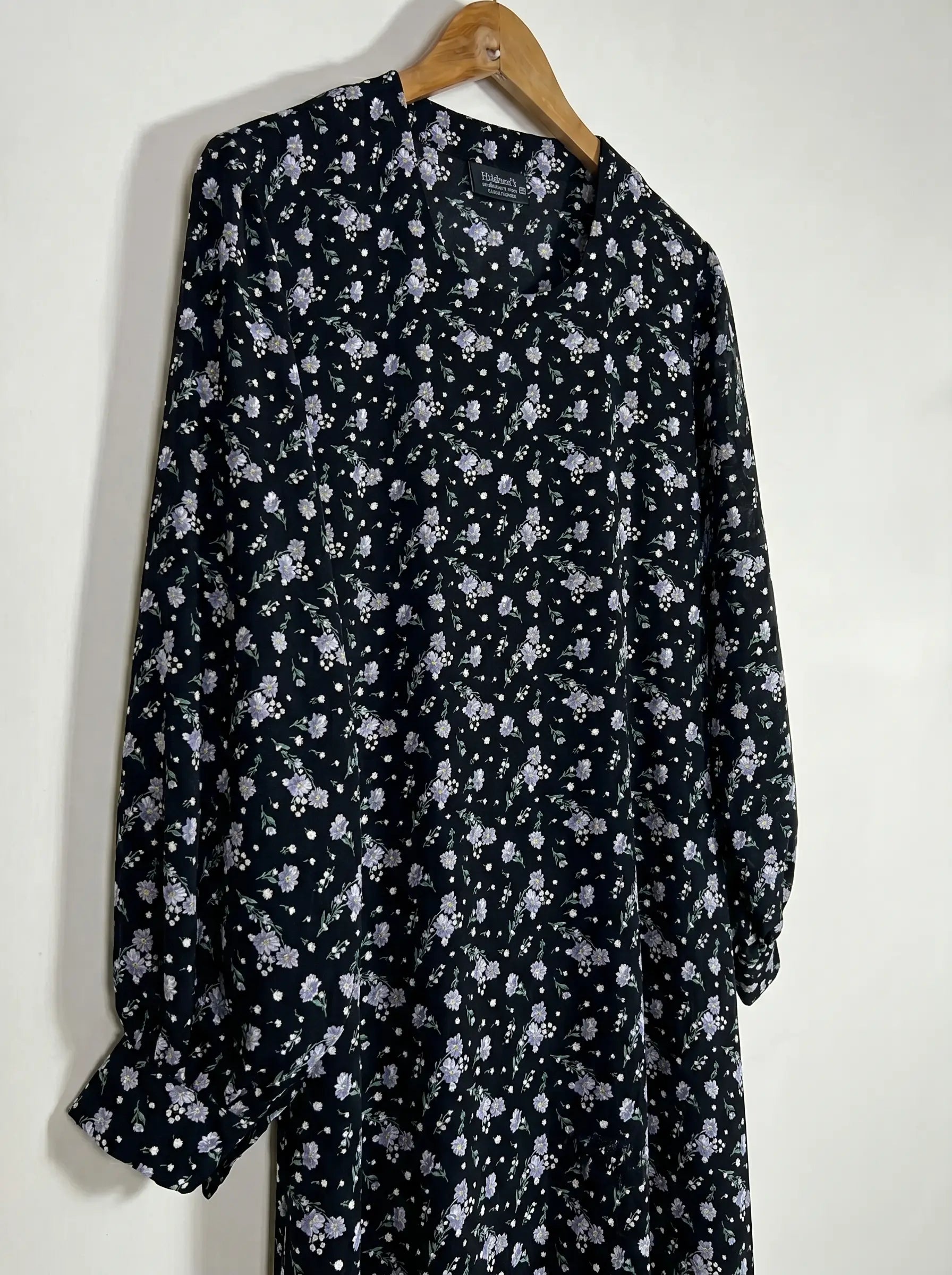 Black Floral Maxi Abaya - Frost Petal HJ1651 Secondary image